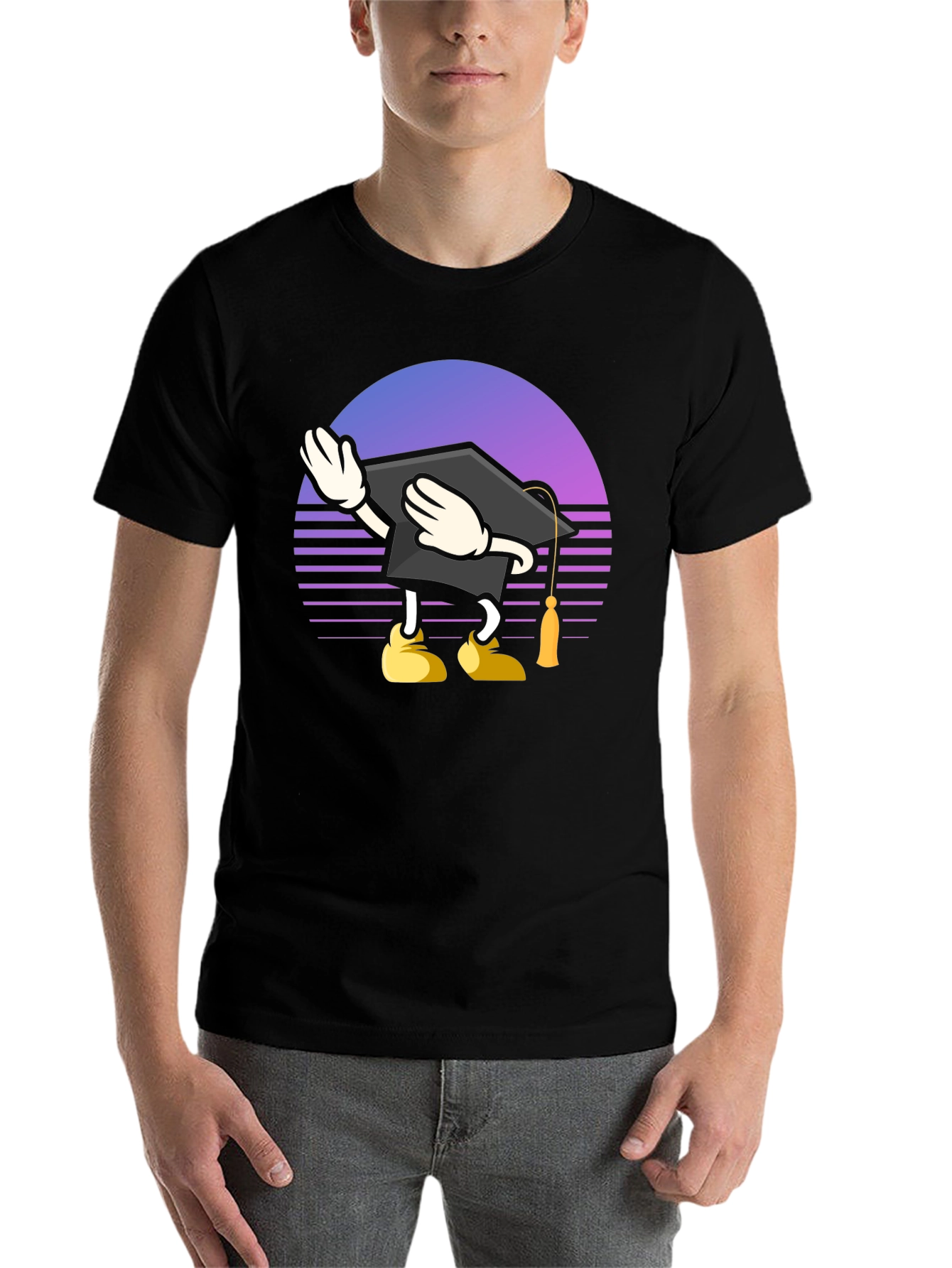 Black Graduation Dabbing T-Shirt - Retro Style view 7
