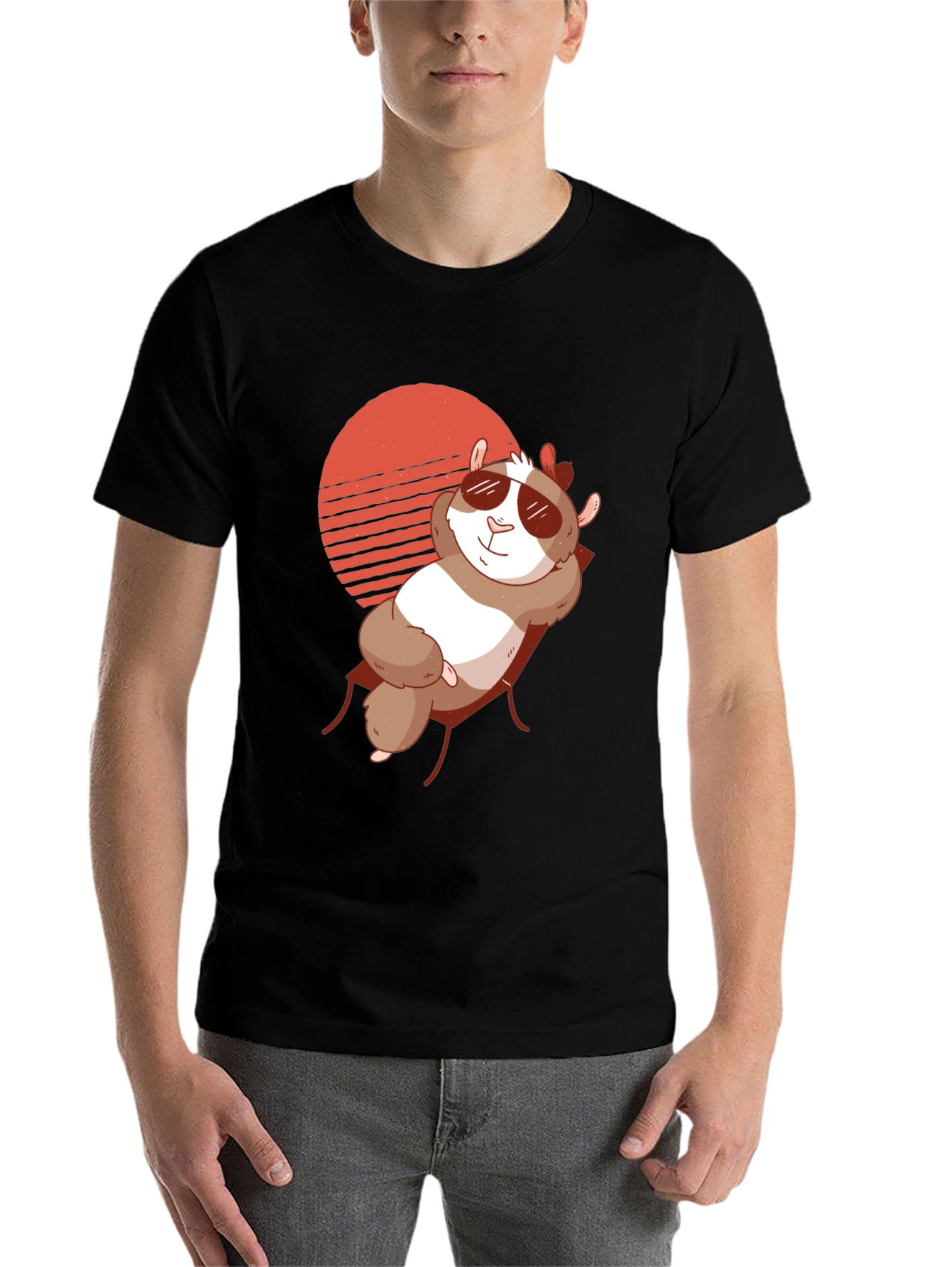 Black Relaxed Hamster T-Shirt - Chill Summer Vibes view 7