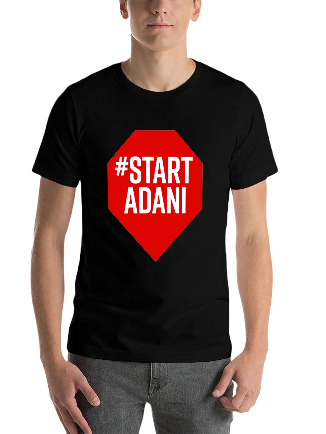 Black Start Adani Black Graphic Tee - Trendy Slogan T-Shirt view 7