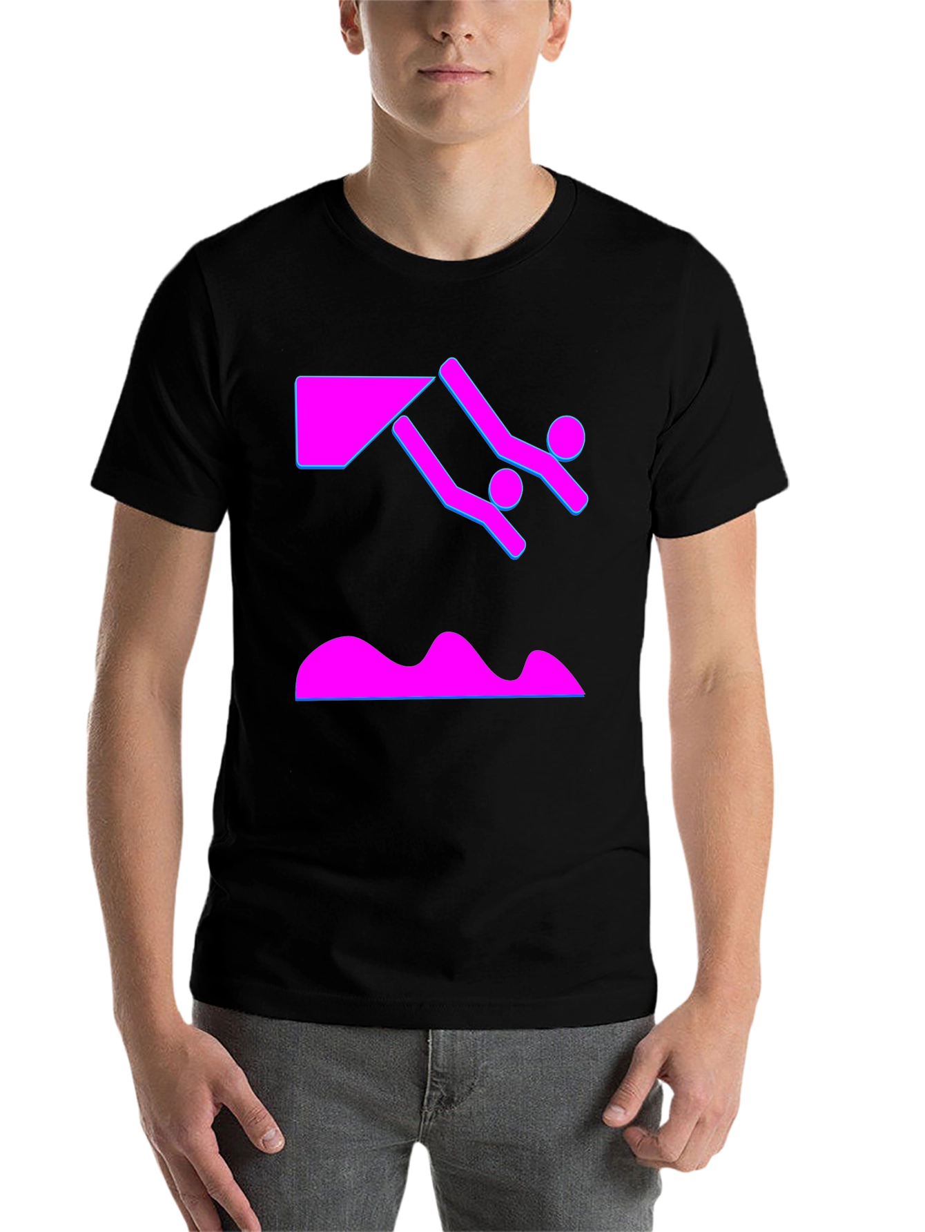 Black Neon Dive T-Shirt - Black Graphic Tee view 7