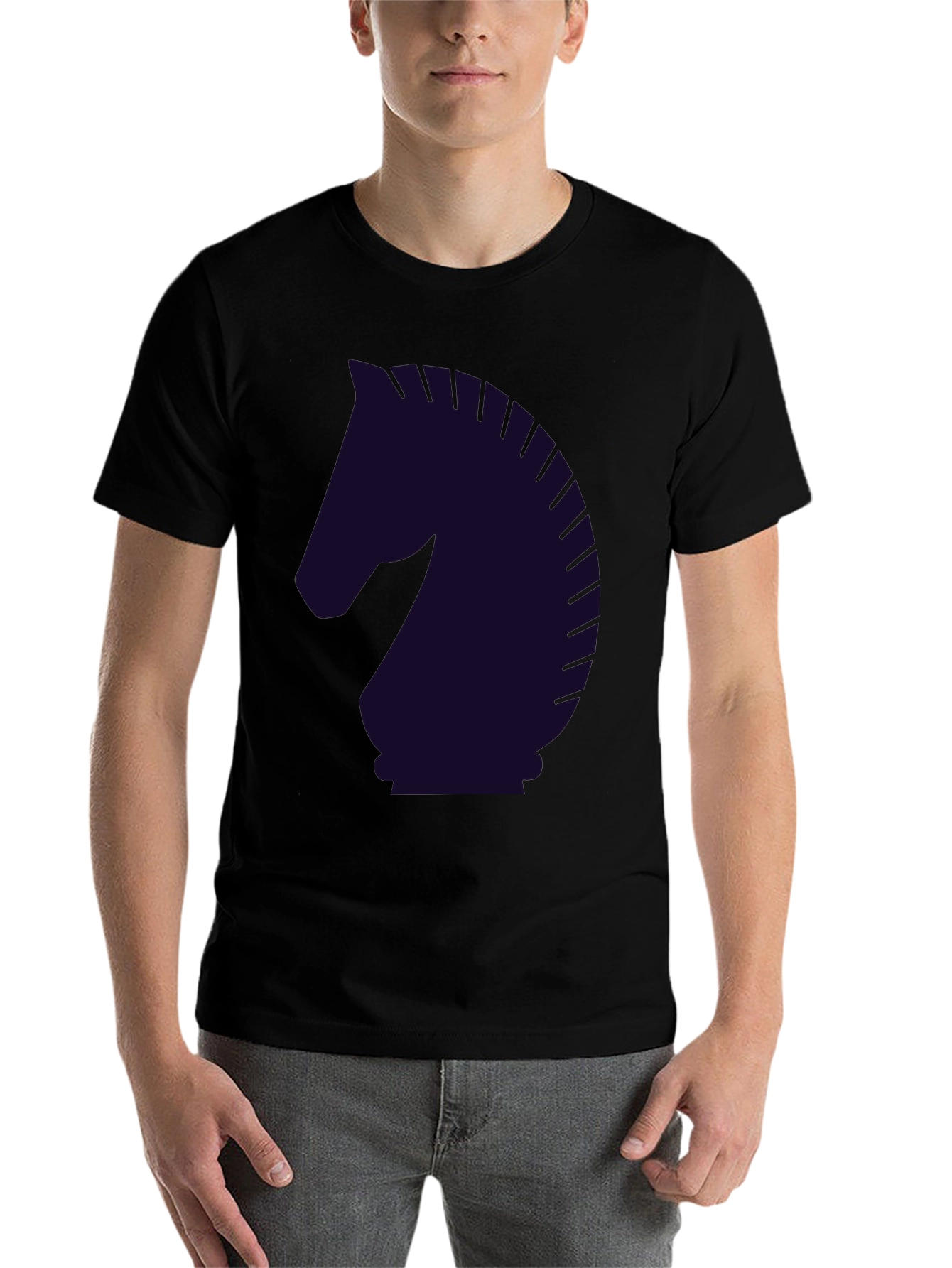 Black Chess Knight Graphic T-Shirt - Black view 7