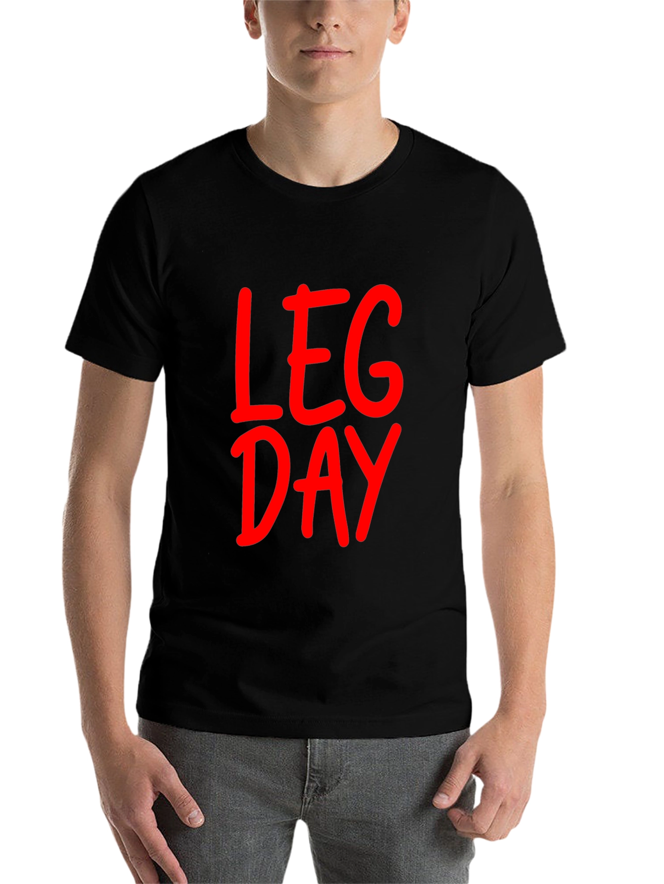 Black Leg Day Black T-Shirt - Gym Workout Apparel view 7