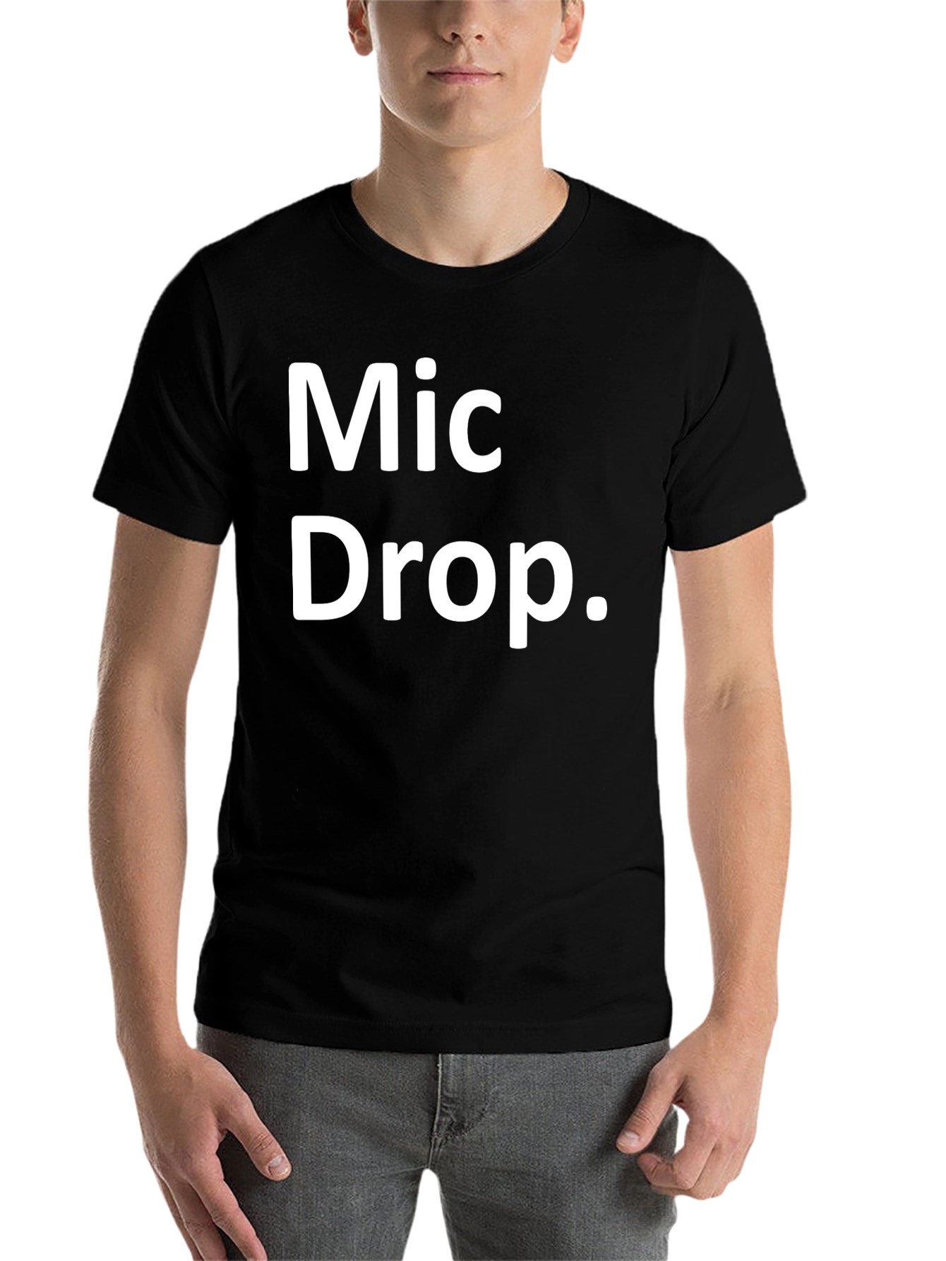 Black Mic Drop T-Shirt - Bold Statement Tee view 7