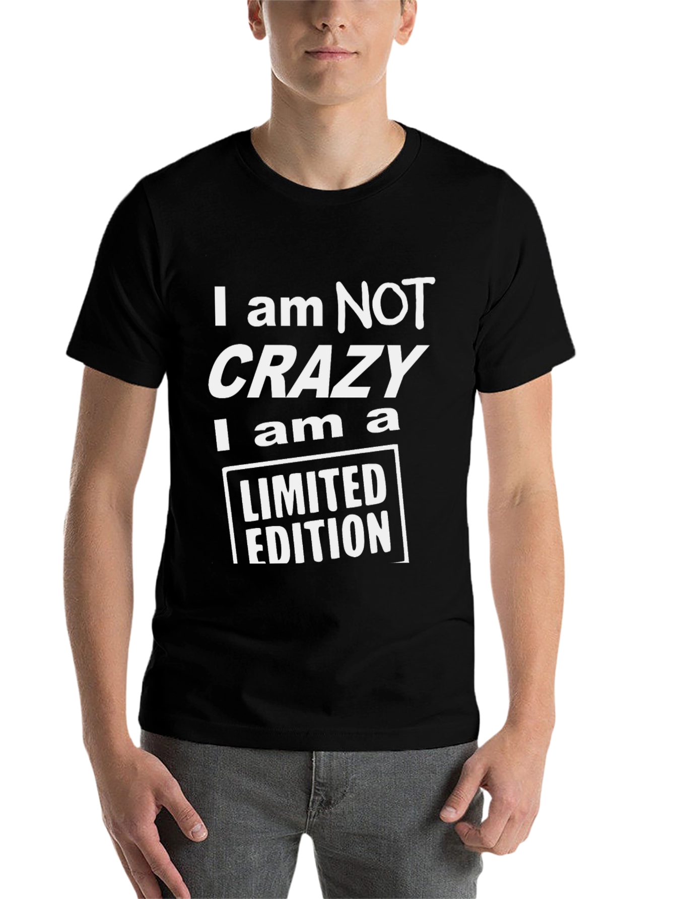 Black I am NOT Crazy Limited Edition Black T-Shirt view 7