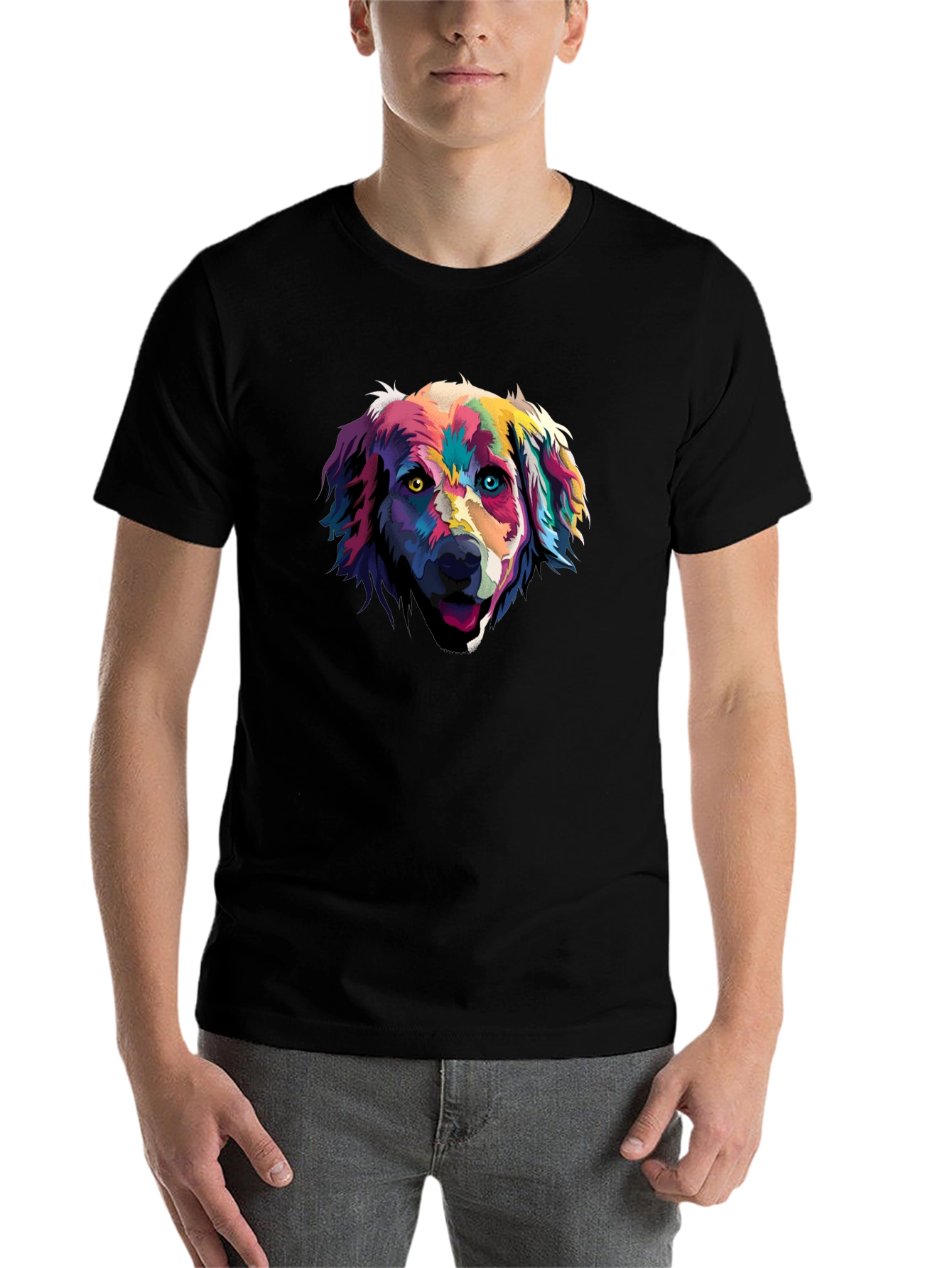 Black Dog Art Graphic Tee - Men's Black T-Shirt view 7