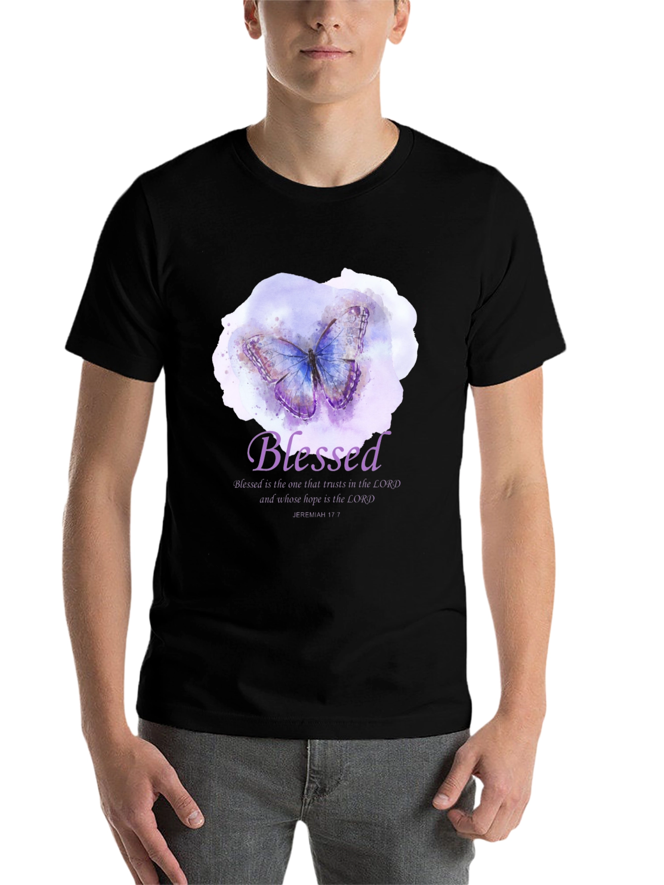 Blessed Butterfly T-Shirt - Jeremiah 17:7 Christian Tee - 7