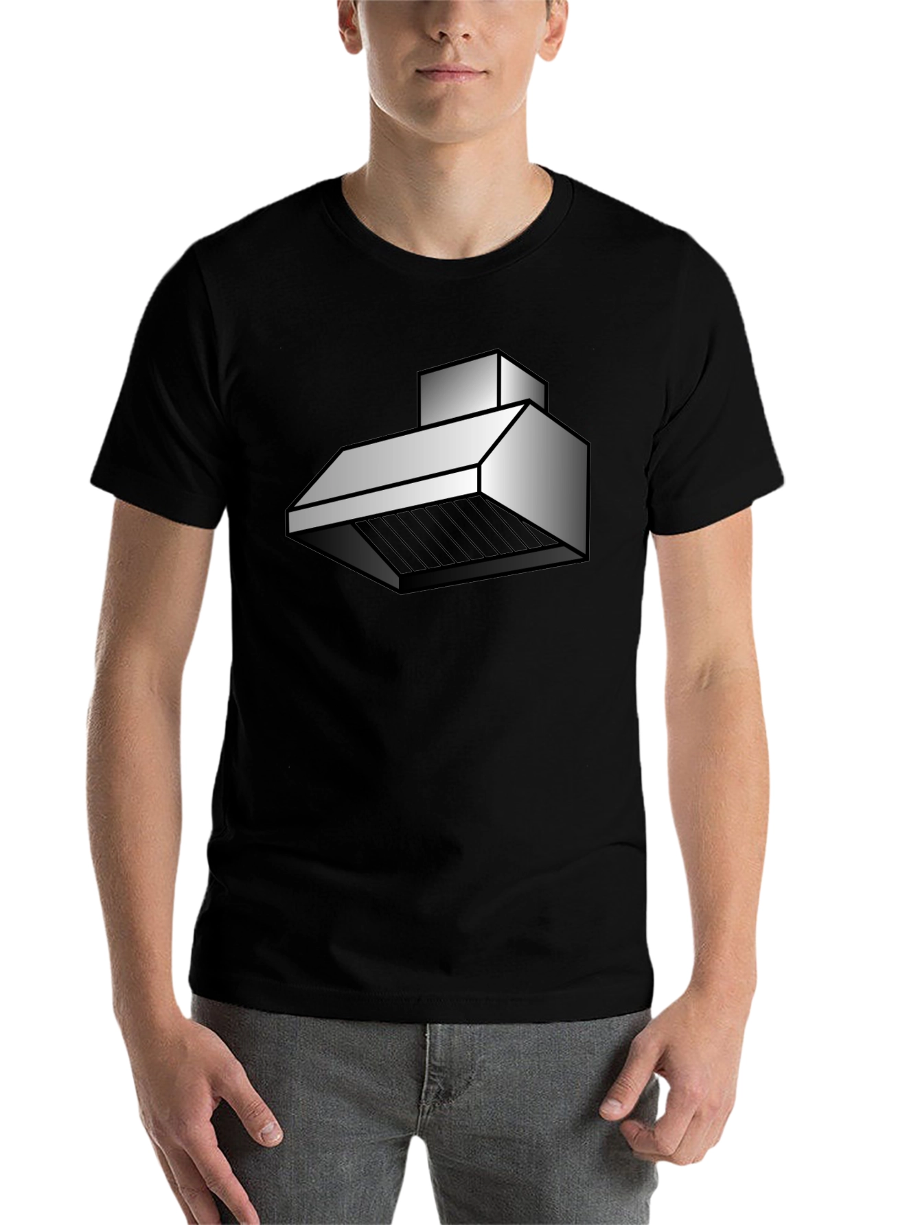 Black Abstract Kitchen Hood Graphic T-Shirt view 7