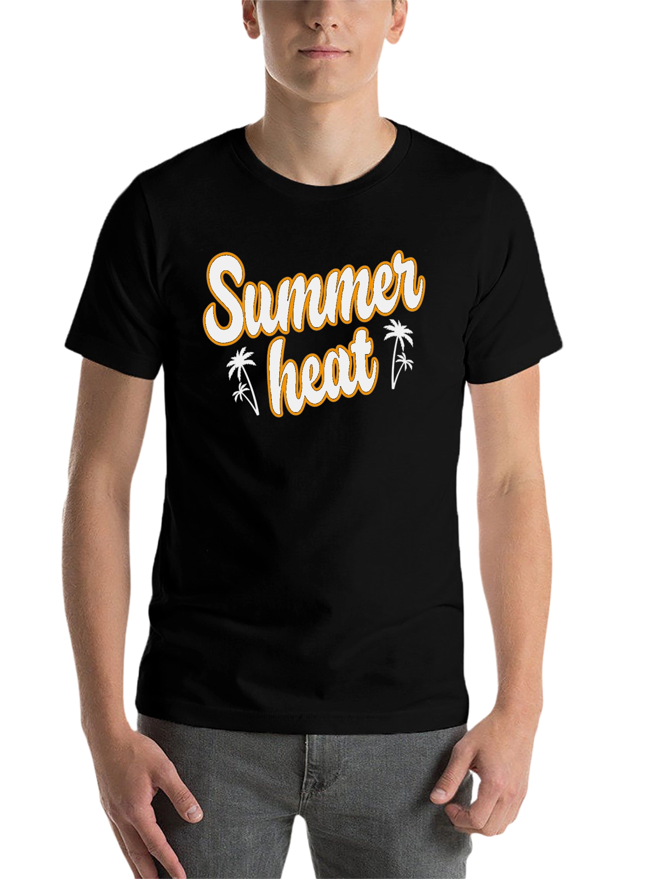 Black Summer Heat Graphic Tee - Black Cotton T-Shirt view 7