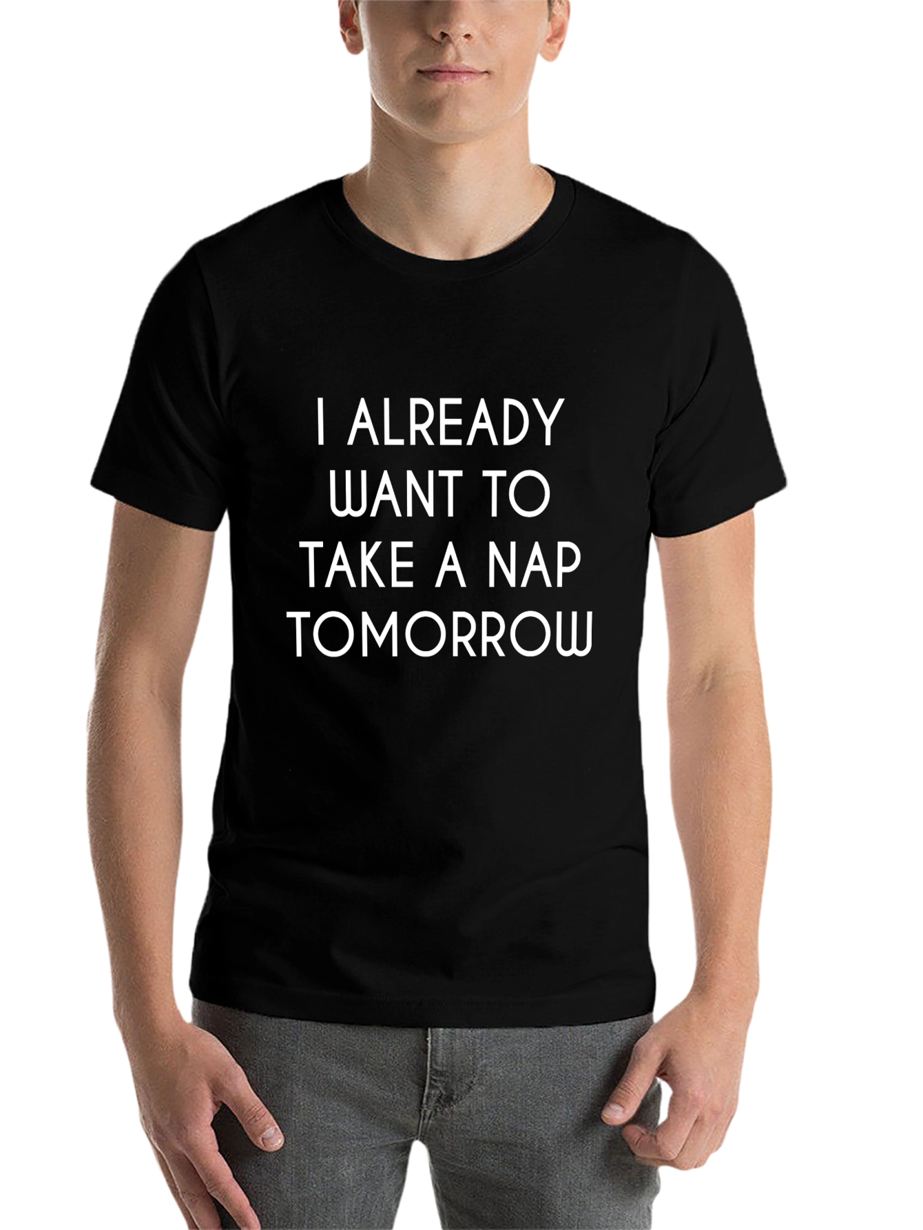 Black Funny Nap Tomorrow T-Shirt - Black Cotton Tee view 7