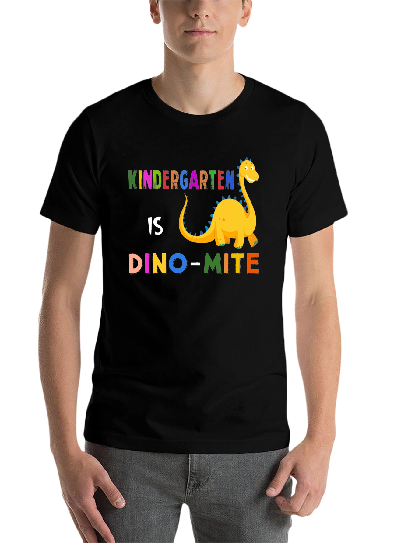Black Kindergarten Dino-mite T-Shirt - Back to School view 7