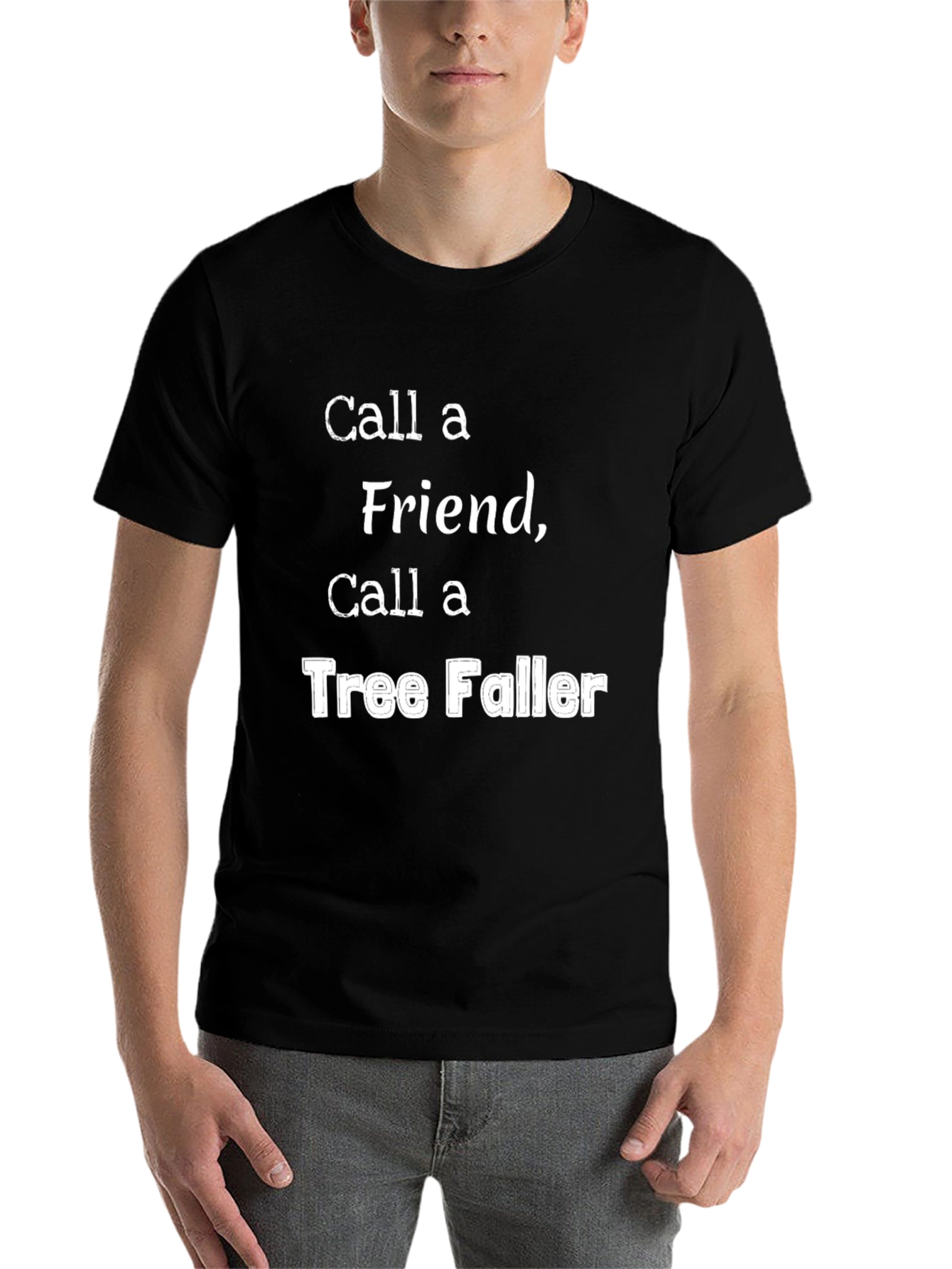 Black Call a Tree Faller Graphic T-Shirt view 7