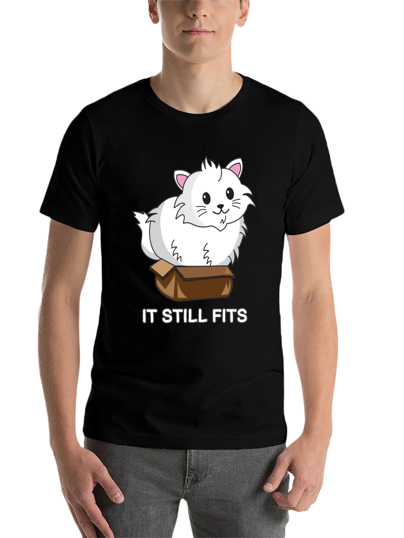 Black Cat in a Box T-Shirt - "It Still Fits" view 7