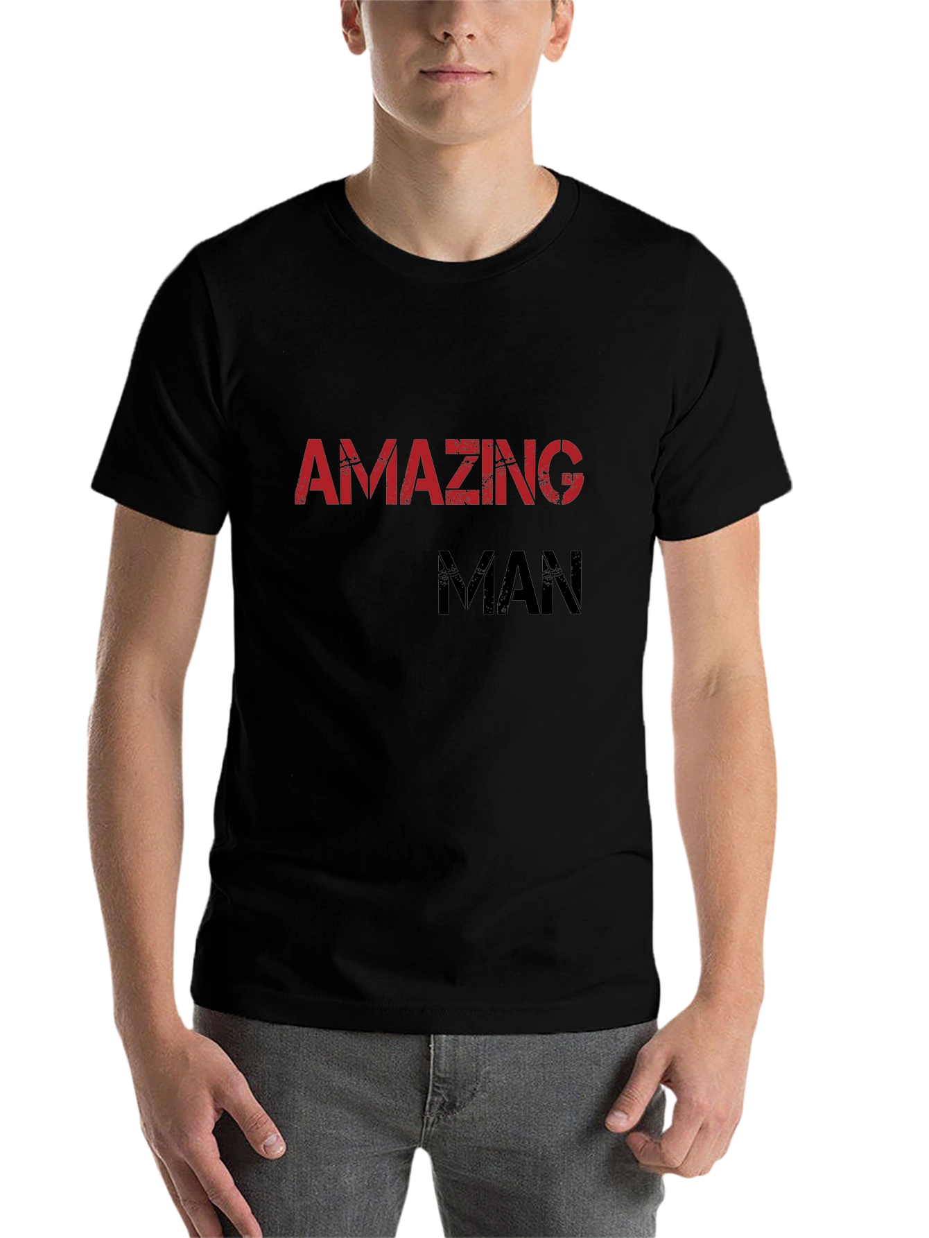 Black Amazing Man Graphic Tee - Black view 7