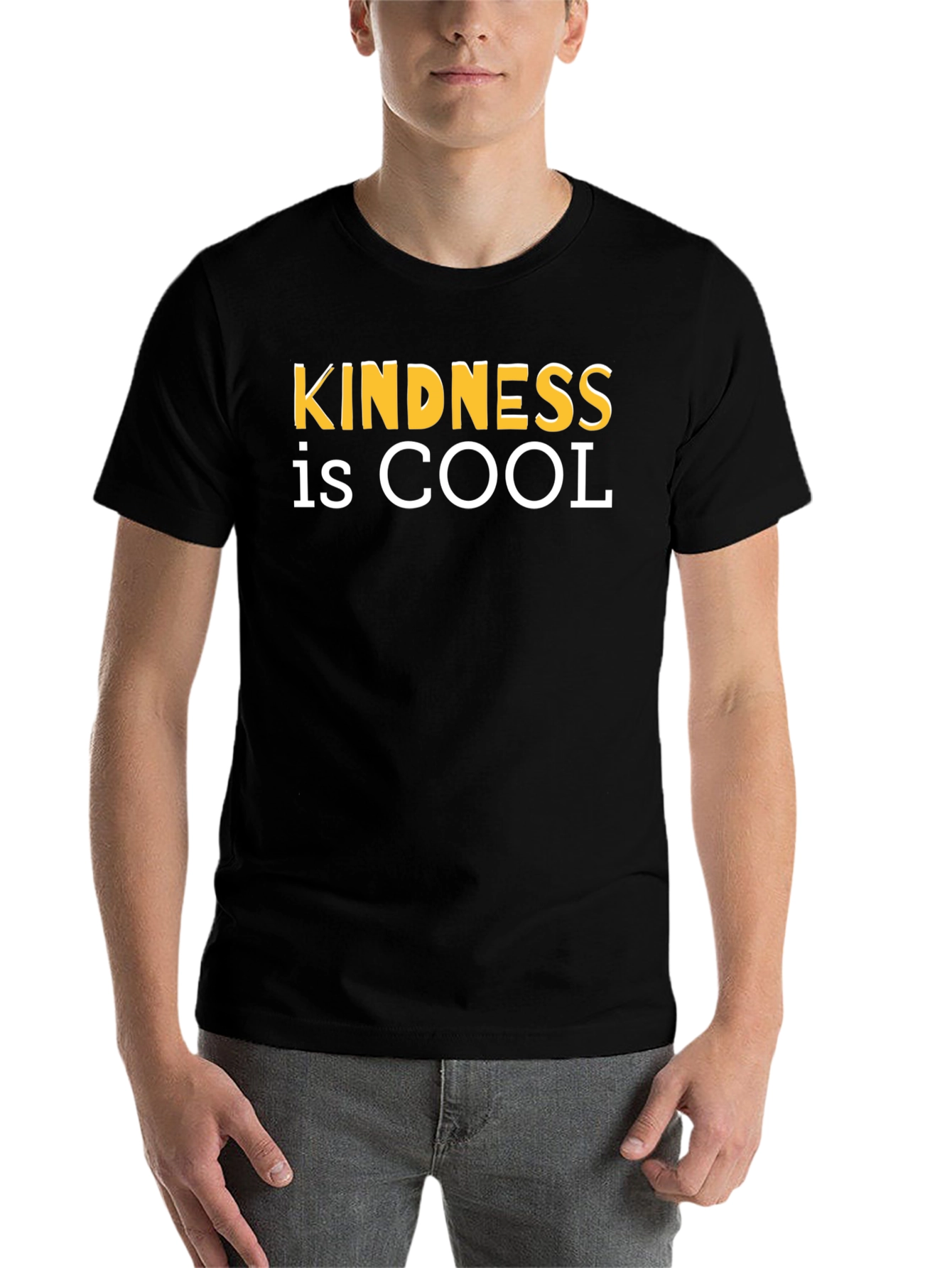 Black Kindness is Cool Black Graphic T-Shirt view 7
