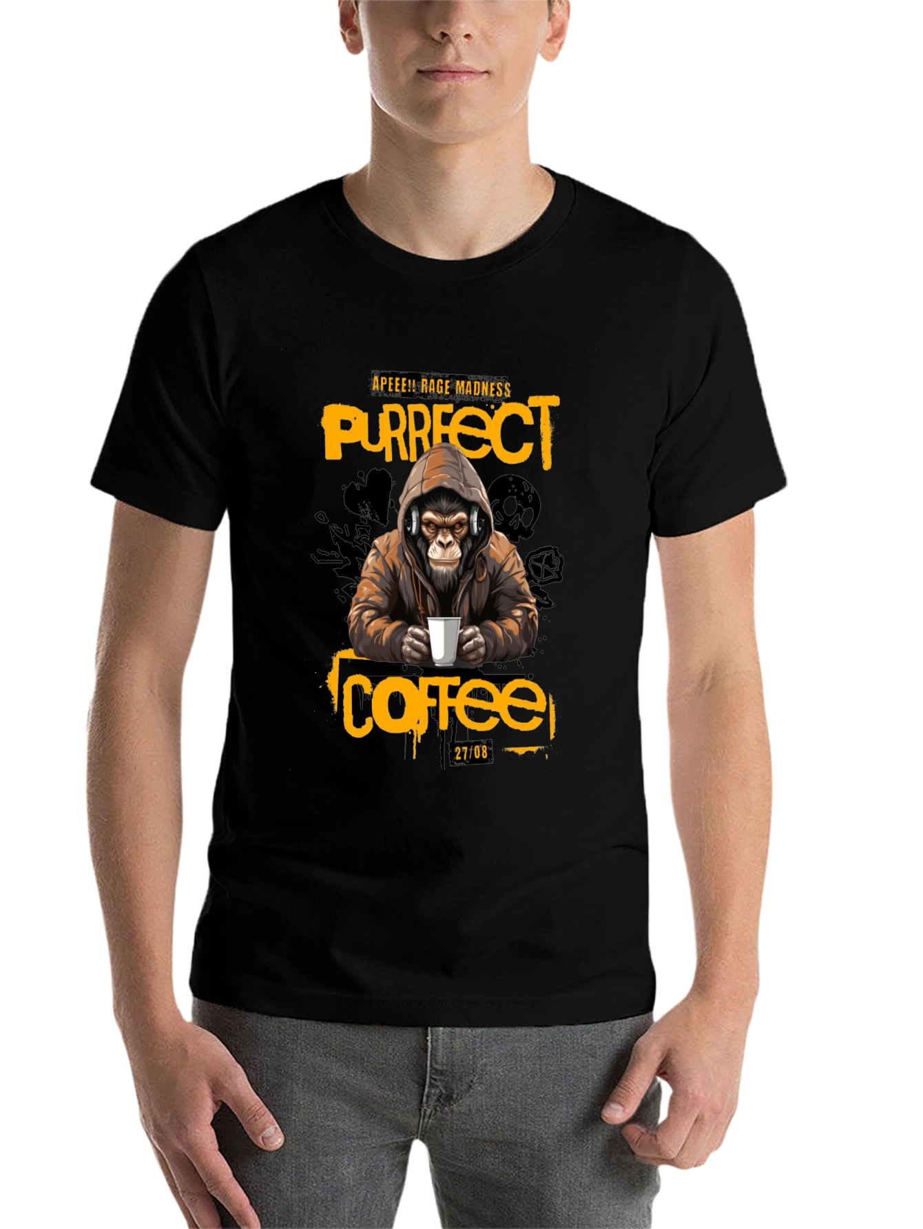 Black Ape Coffee T-Shirt - Purrfect Rage Madness view 7