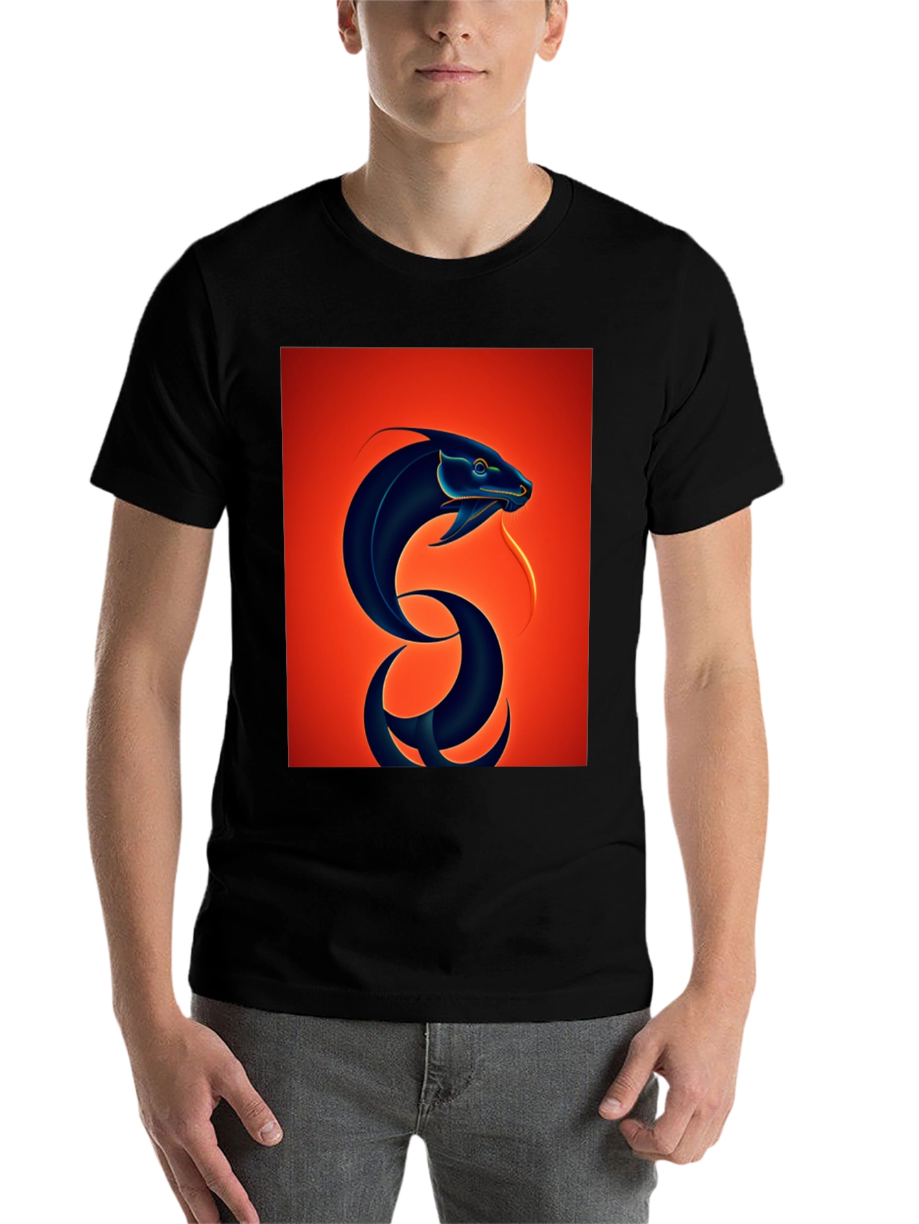 Black Snake Graphic Tee - Bold Serpent Design view 7