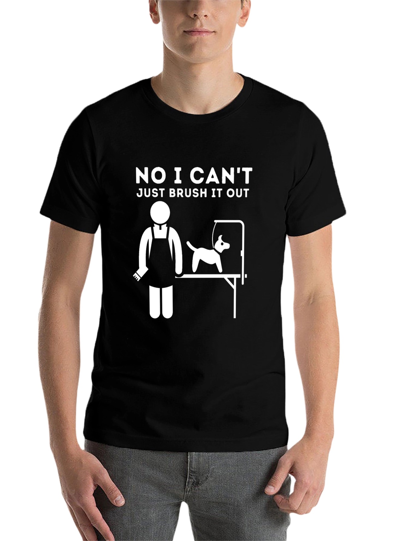 Black Dog Groomer T-Shirt - Brush It Out Funny Tee view 7