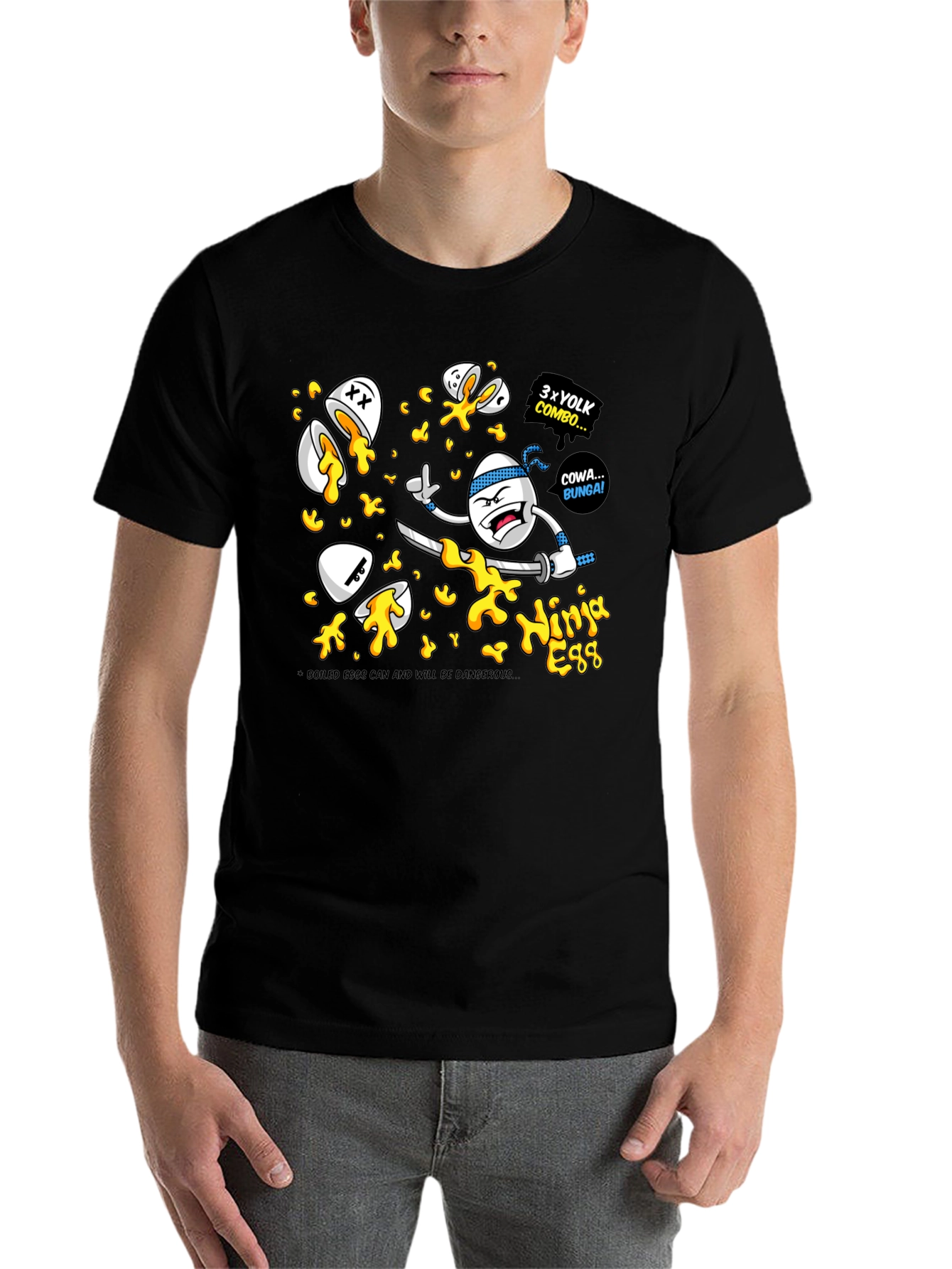 Black Ninja Egg Graphic T-Shirt view 7