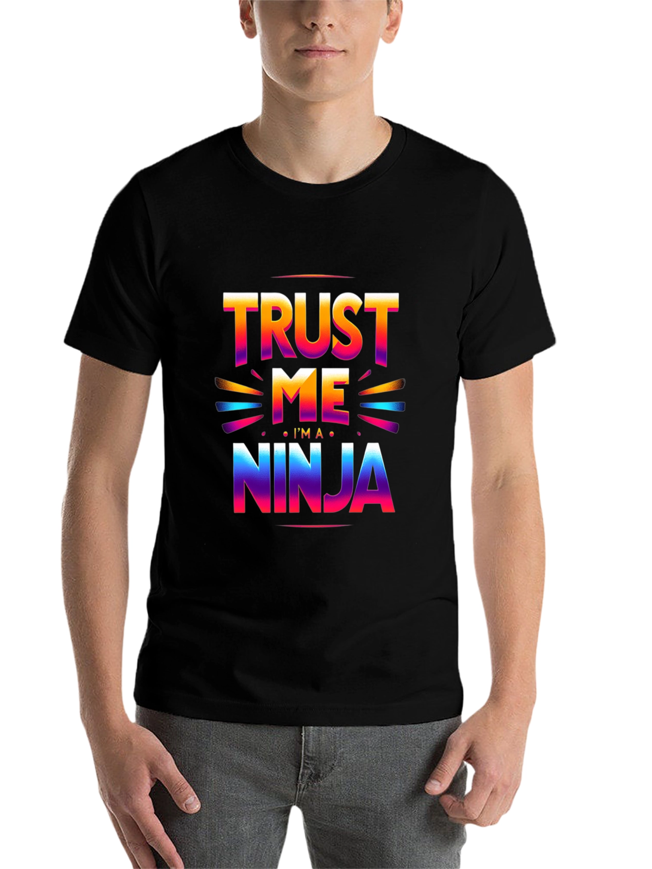 Black Trust Me, I'm a Ninja T-Shirt view 7