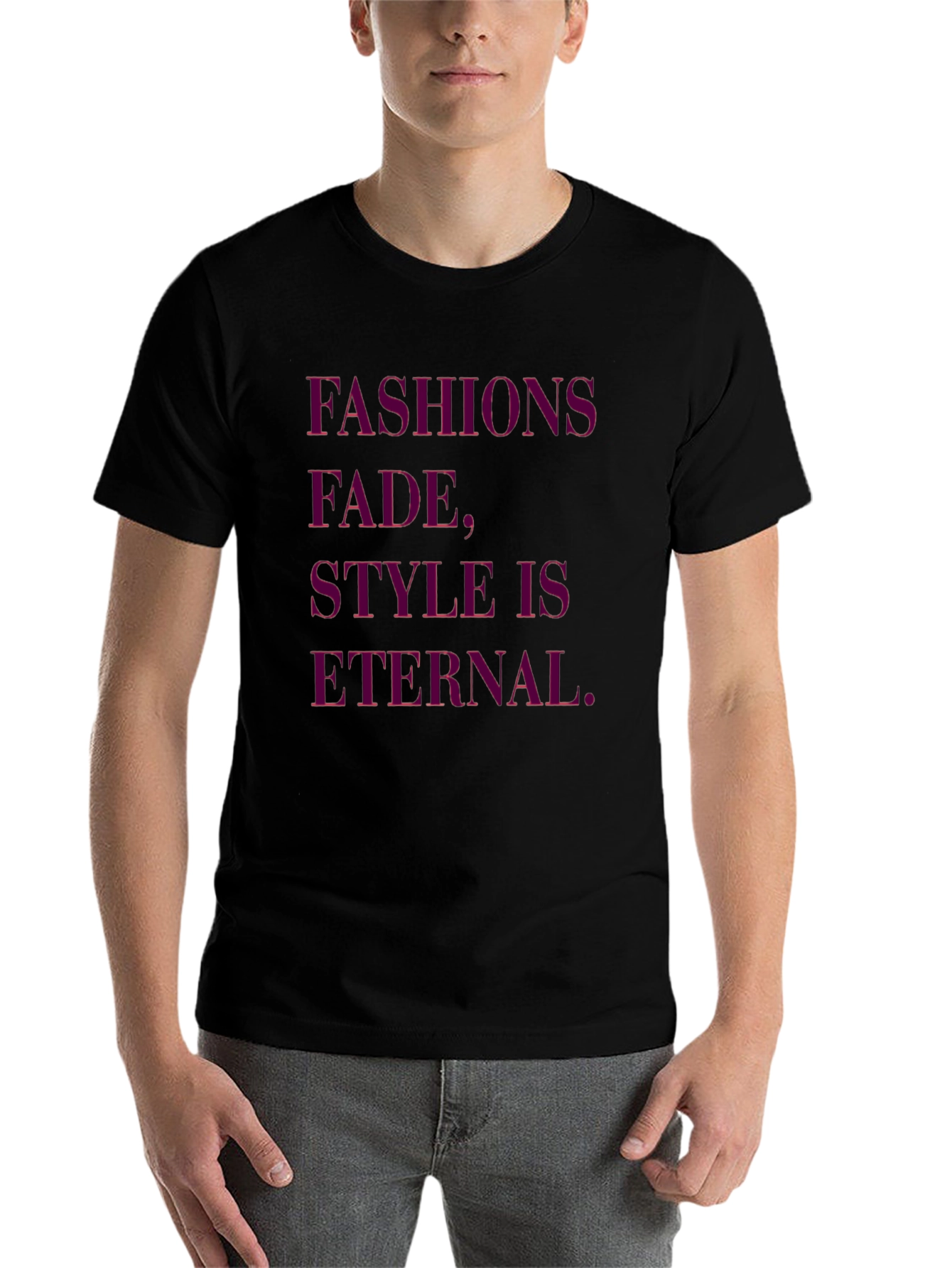 Black Fashions Fade, Style is Eternal Black Graphic Tee view 7