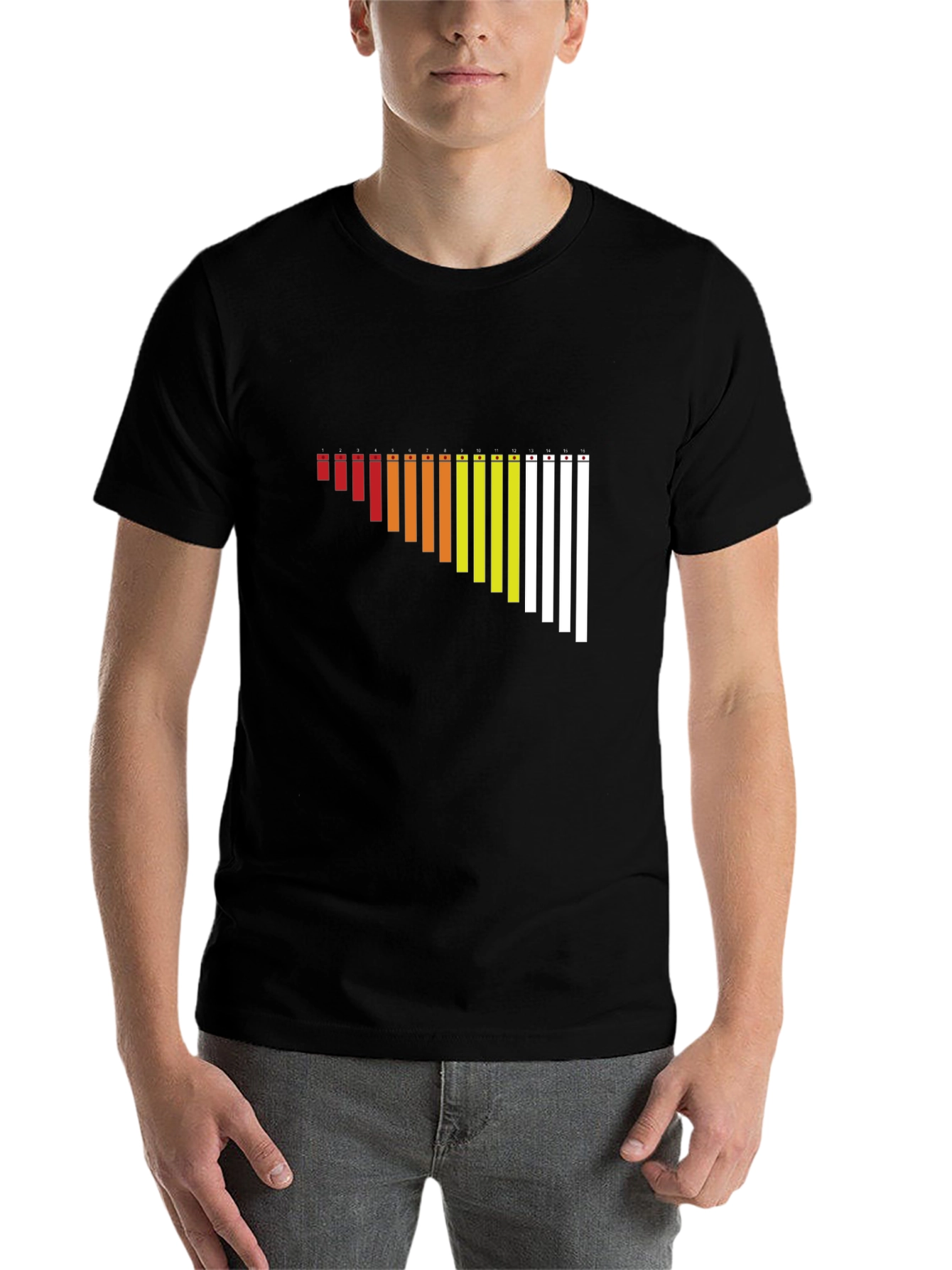 Black Gradient Xylophone Black T-Shirt view 7