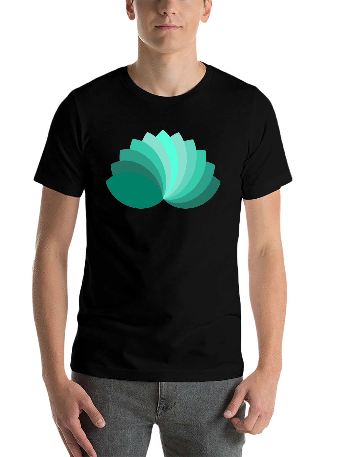 Black Lotus Petal Graphic Black T-Shirt view 7