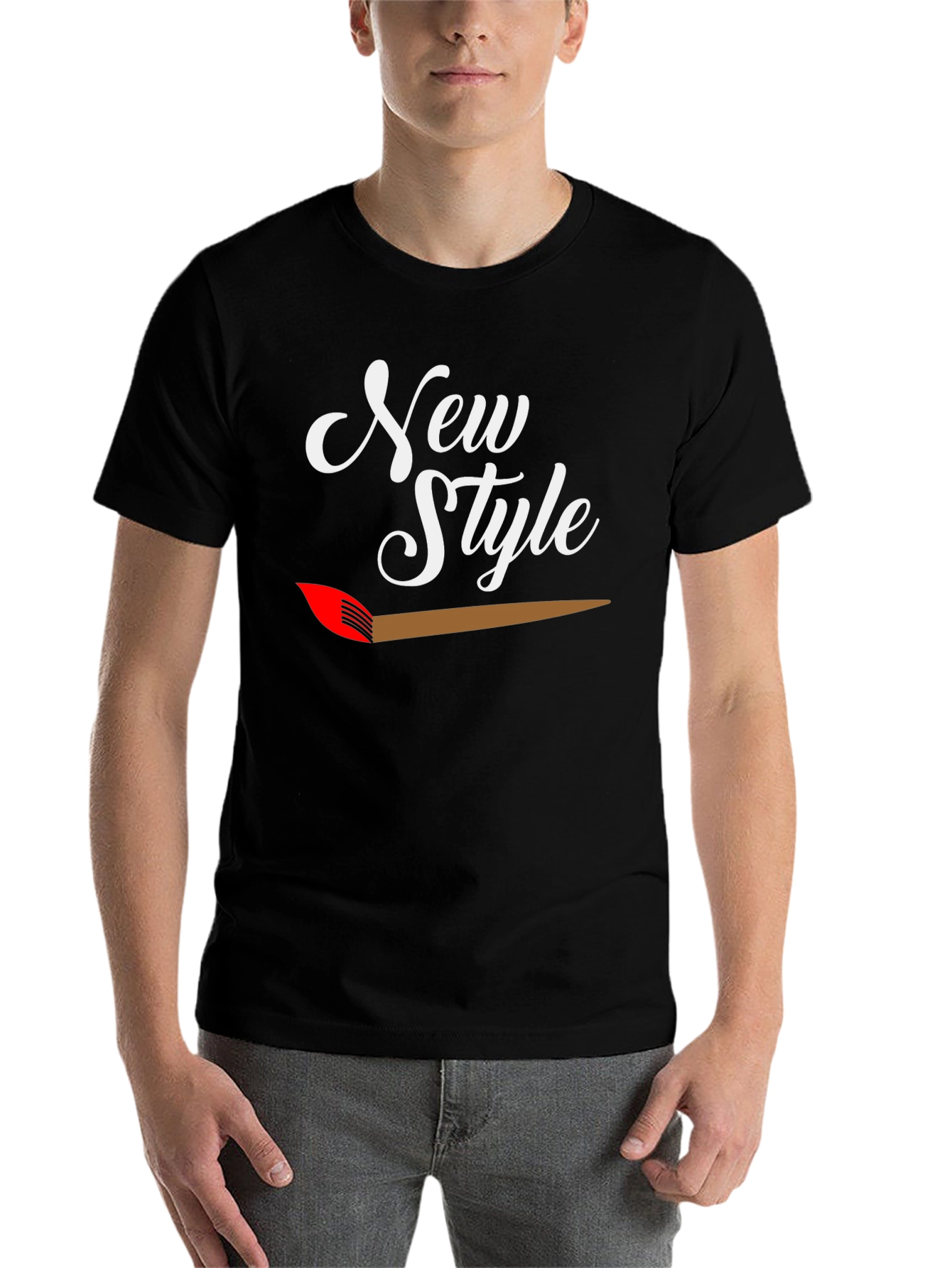 Black New Style Graphic Tee - Men's Black T-Shirt view 7