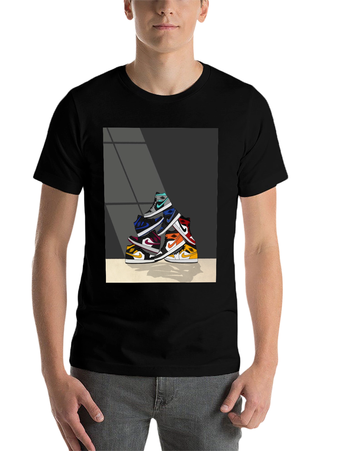 Sneaker Stack Graphic Tee - Stylish & Unique - 7