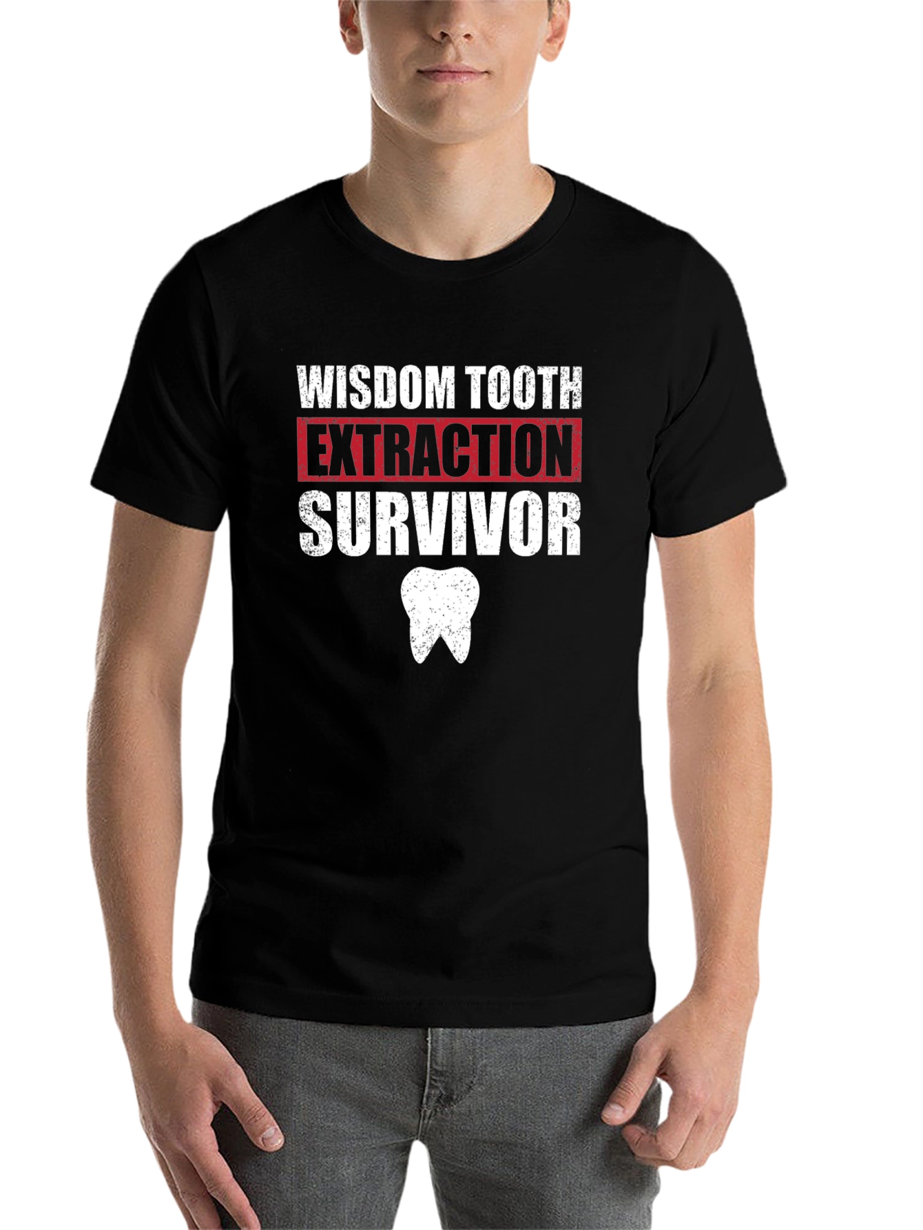 Black Wisdom Tooth Extraction Survivor T-Shirt view 7