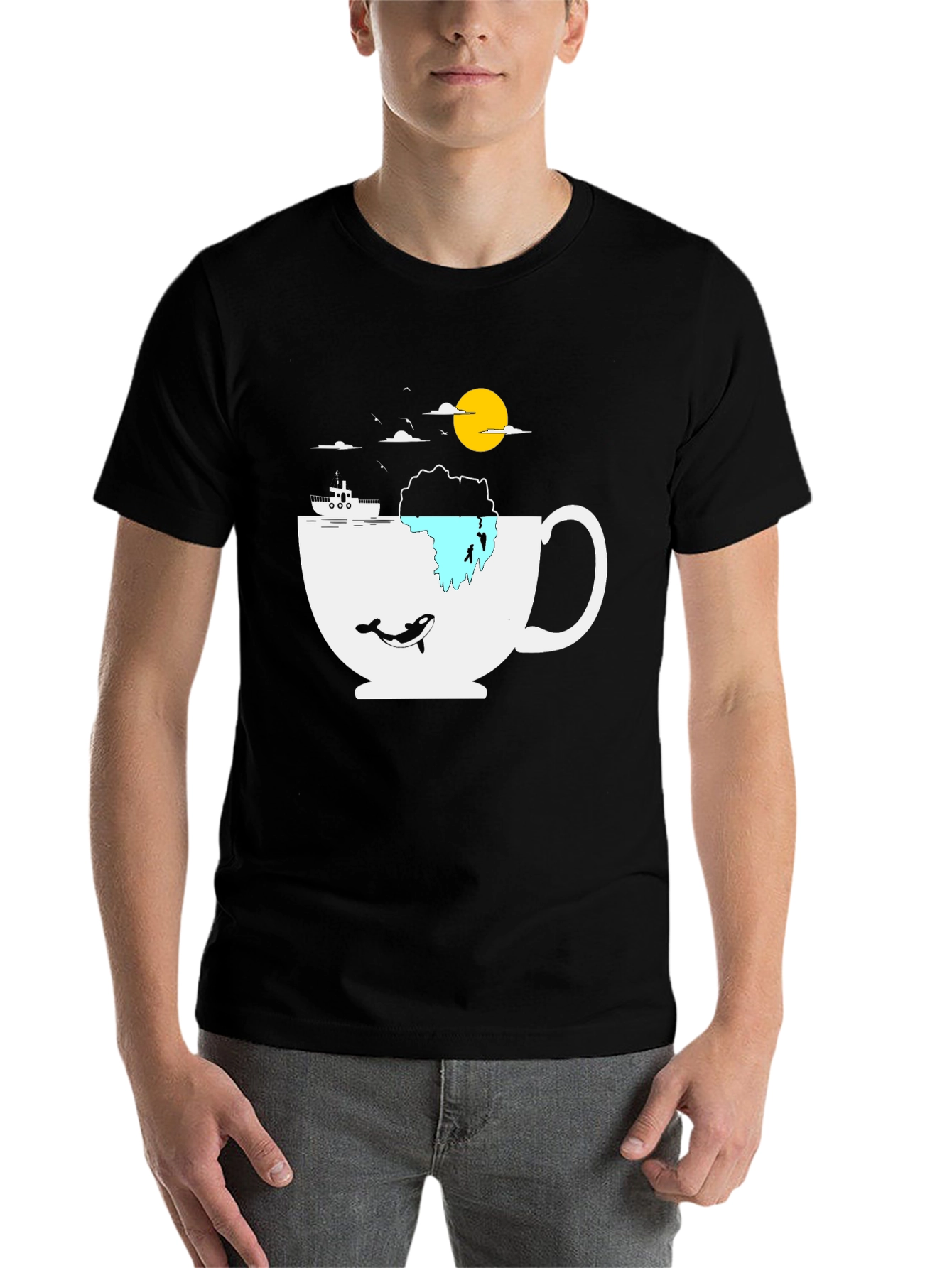 Black Ocean Cup Graphic Tee view 7