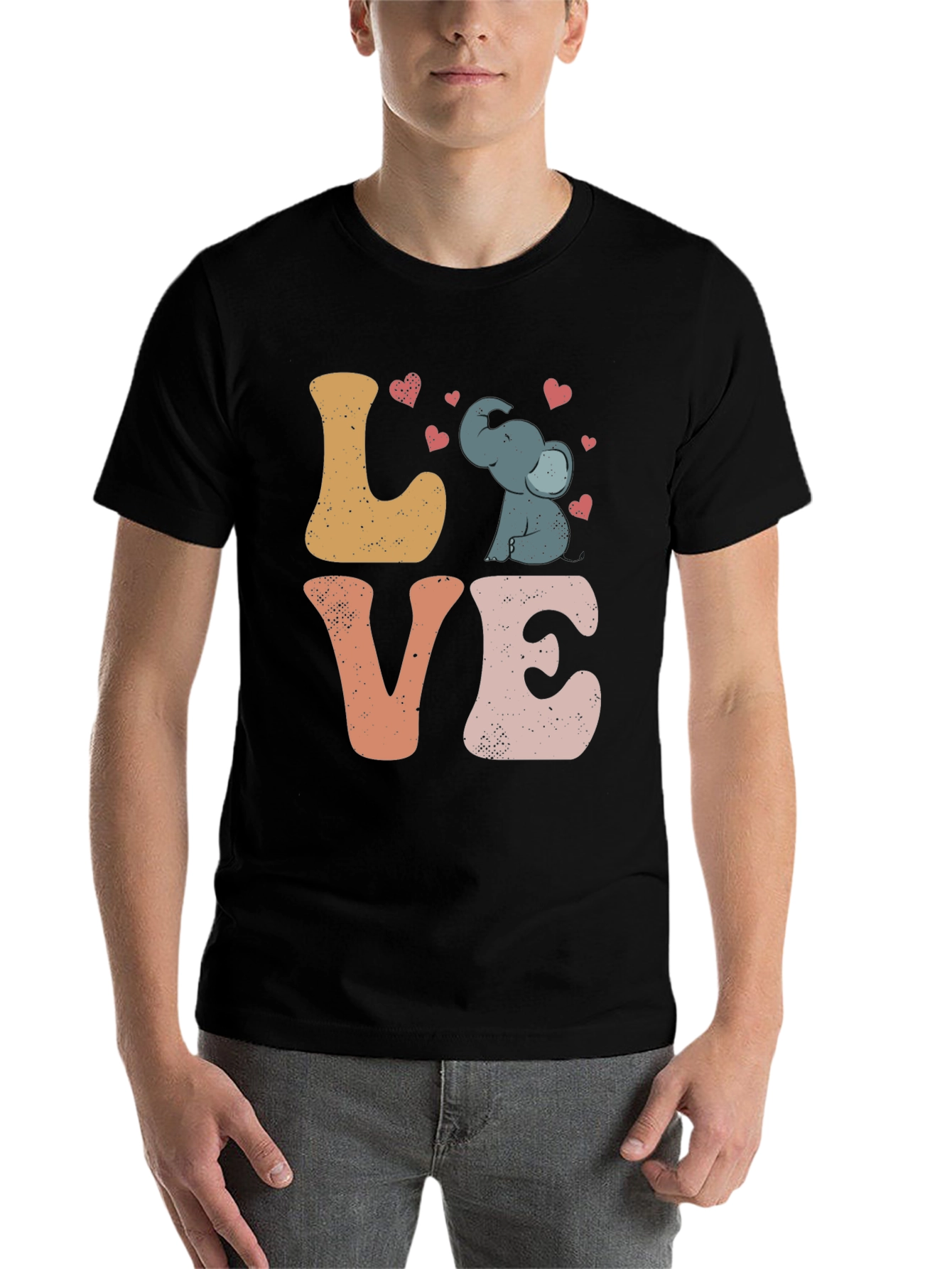 Black Elephant Love Graphic Tee view 7