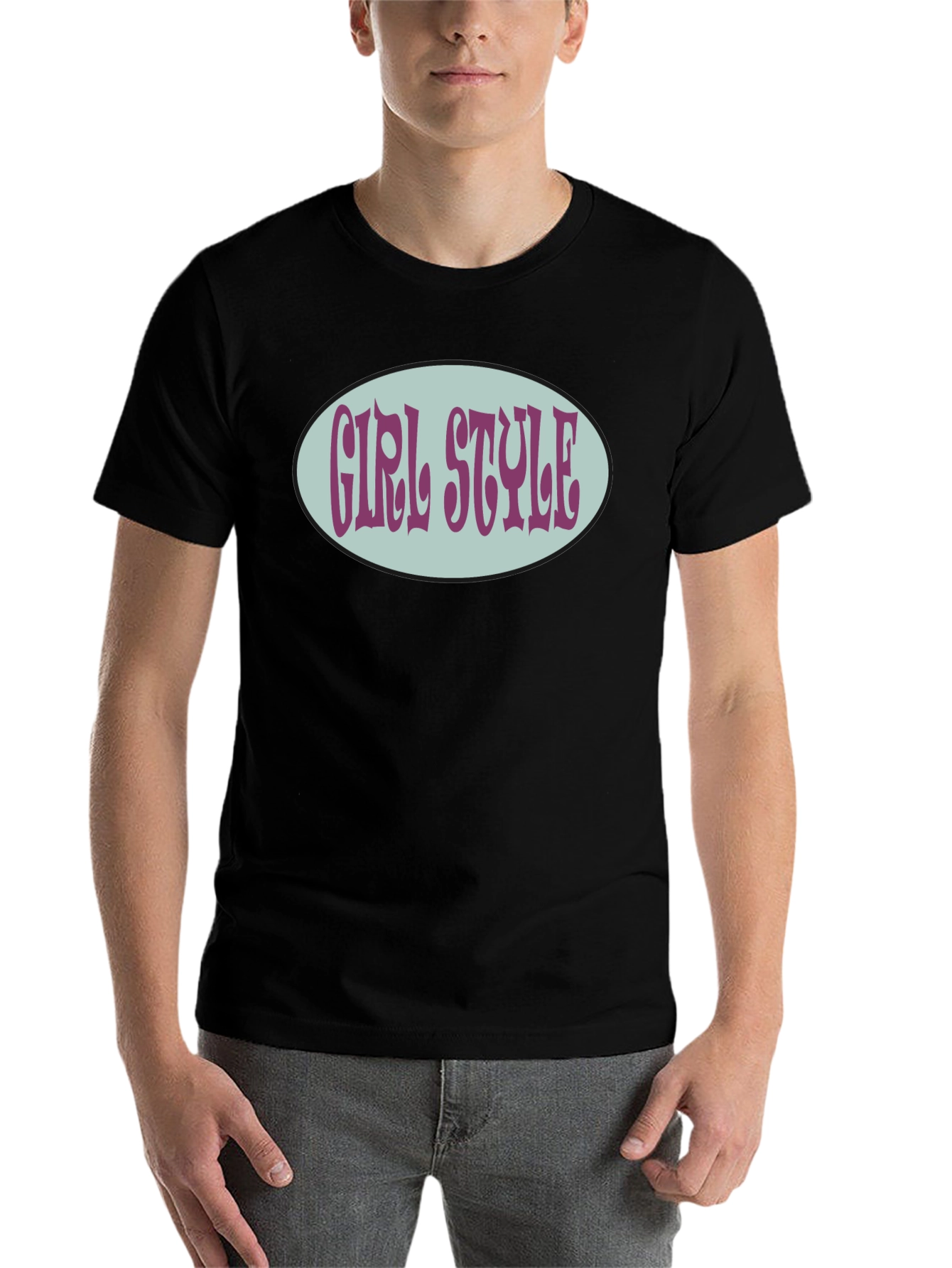 Black Girl Style Graphic Tee - Retro Oval Design view 7