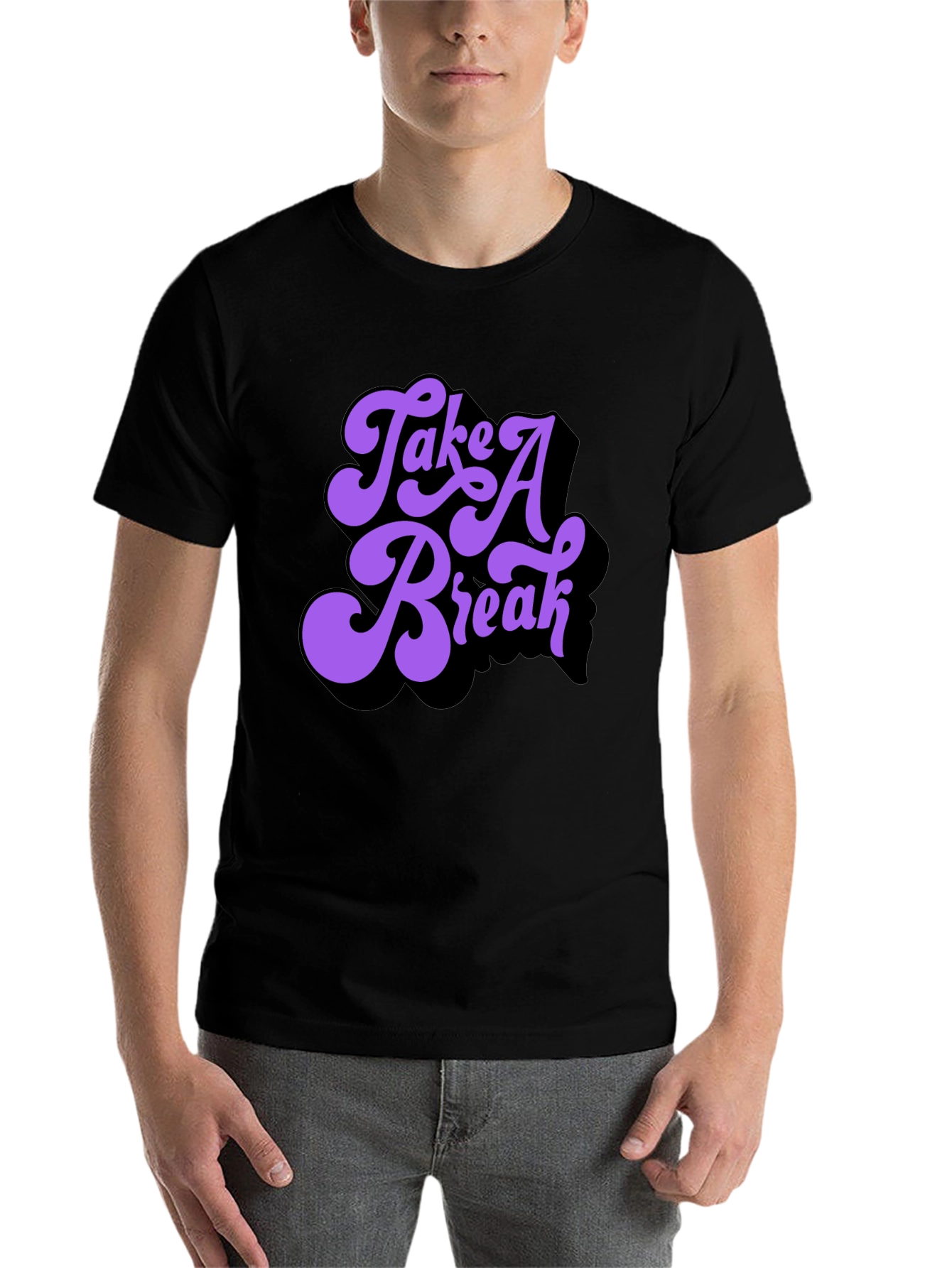 Black Take a Break Graphic T-Shirt - Retro Style view 7