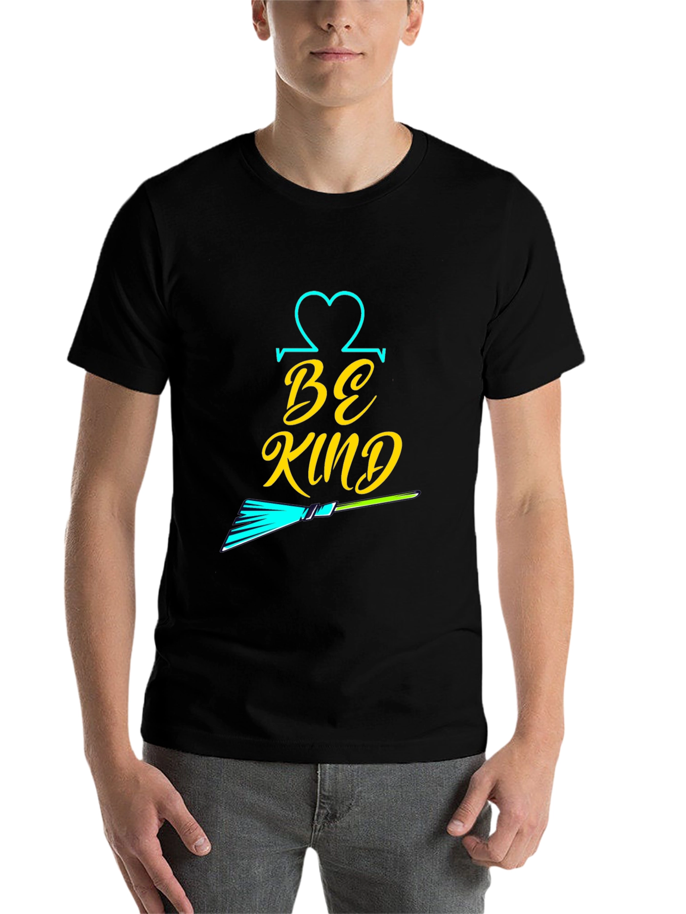 Black Be Kind Graphic Tee -  Stylish Men's Black T-Shirt view 7