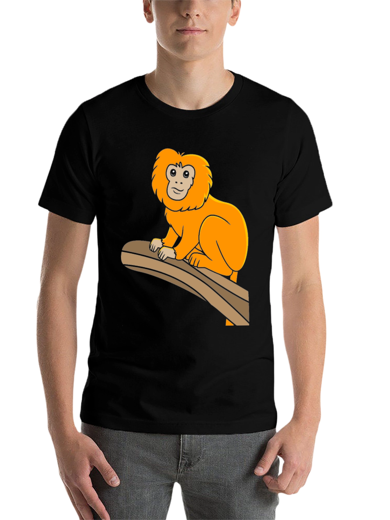 Black Monkey Graphic Tee - Black Cotton T-Shirt view 7
