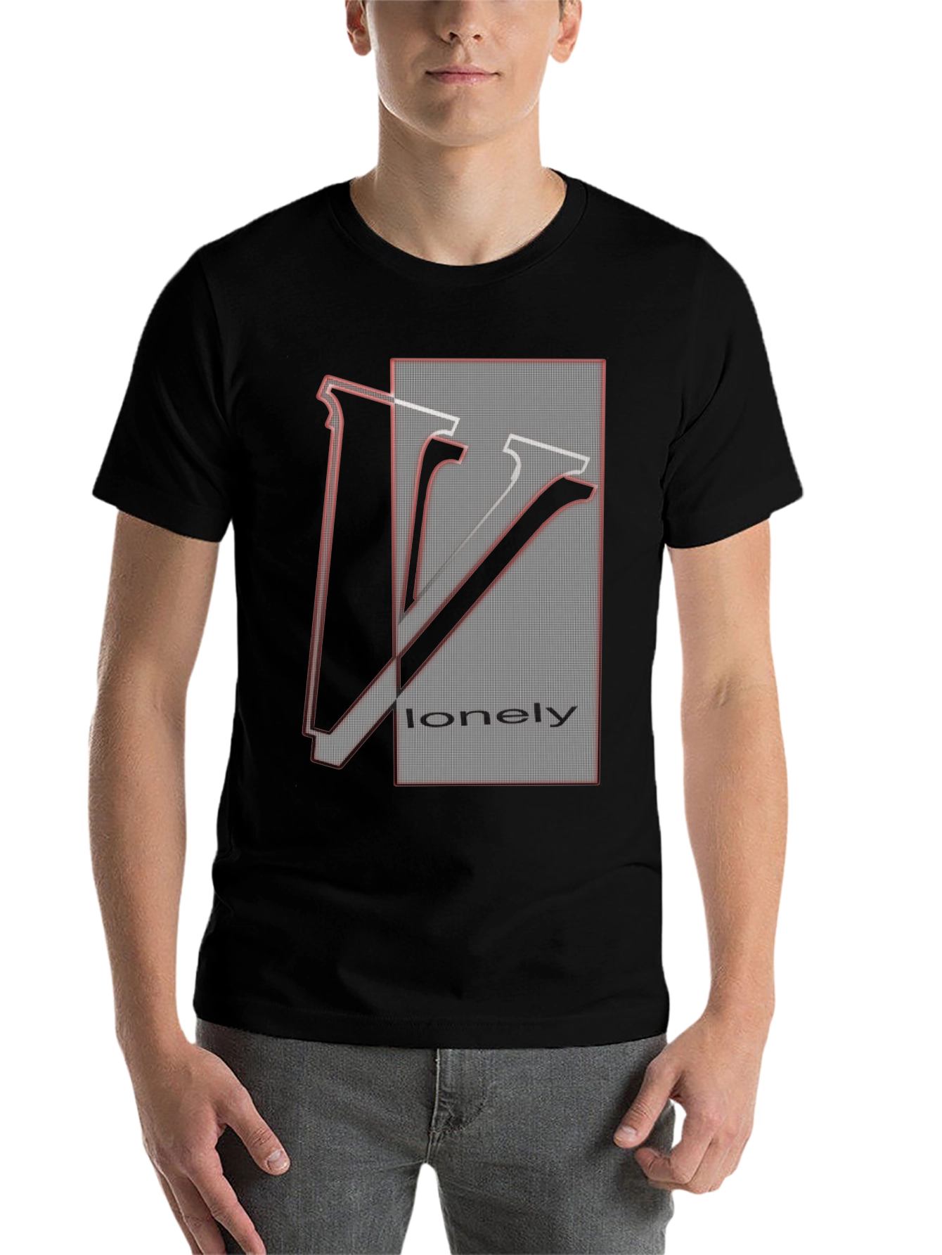 Black Lonely Graphic Tee - Unique Design, Soft Cotton Blend view 7