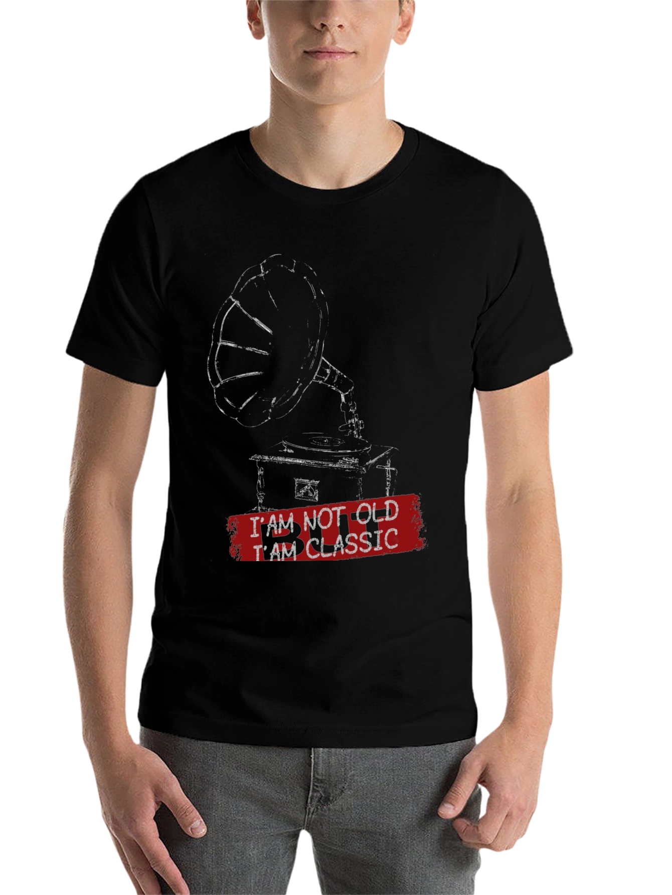 Black Classic Phonograph Graphic Tee - I'm Not Old, I'm Classic view 7