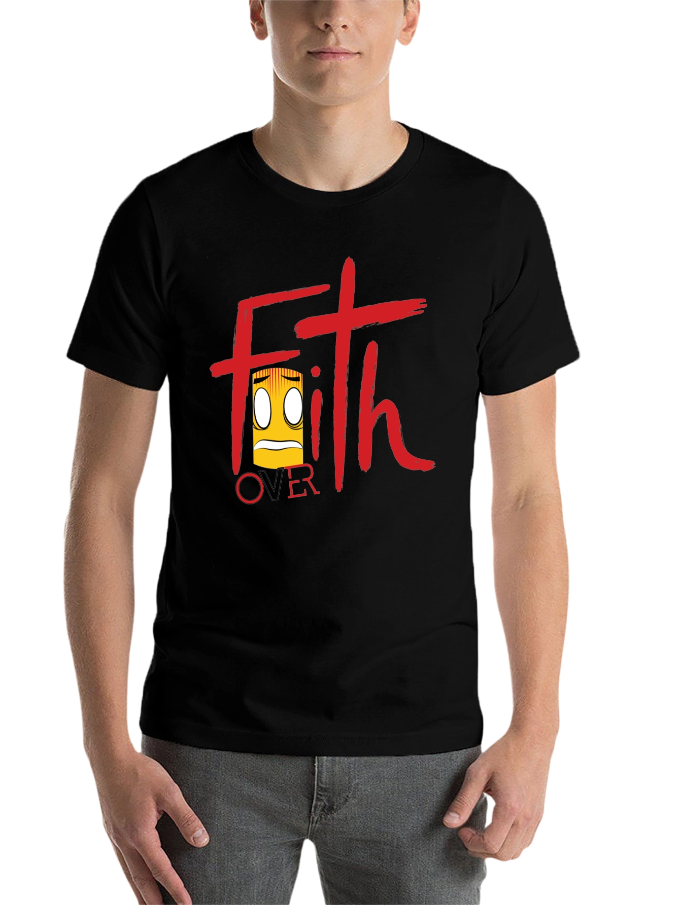 Black Faith Over Fear T-Shirt - Black Graphic Tee view 7