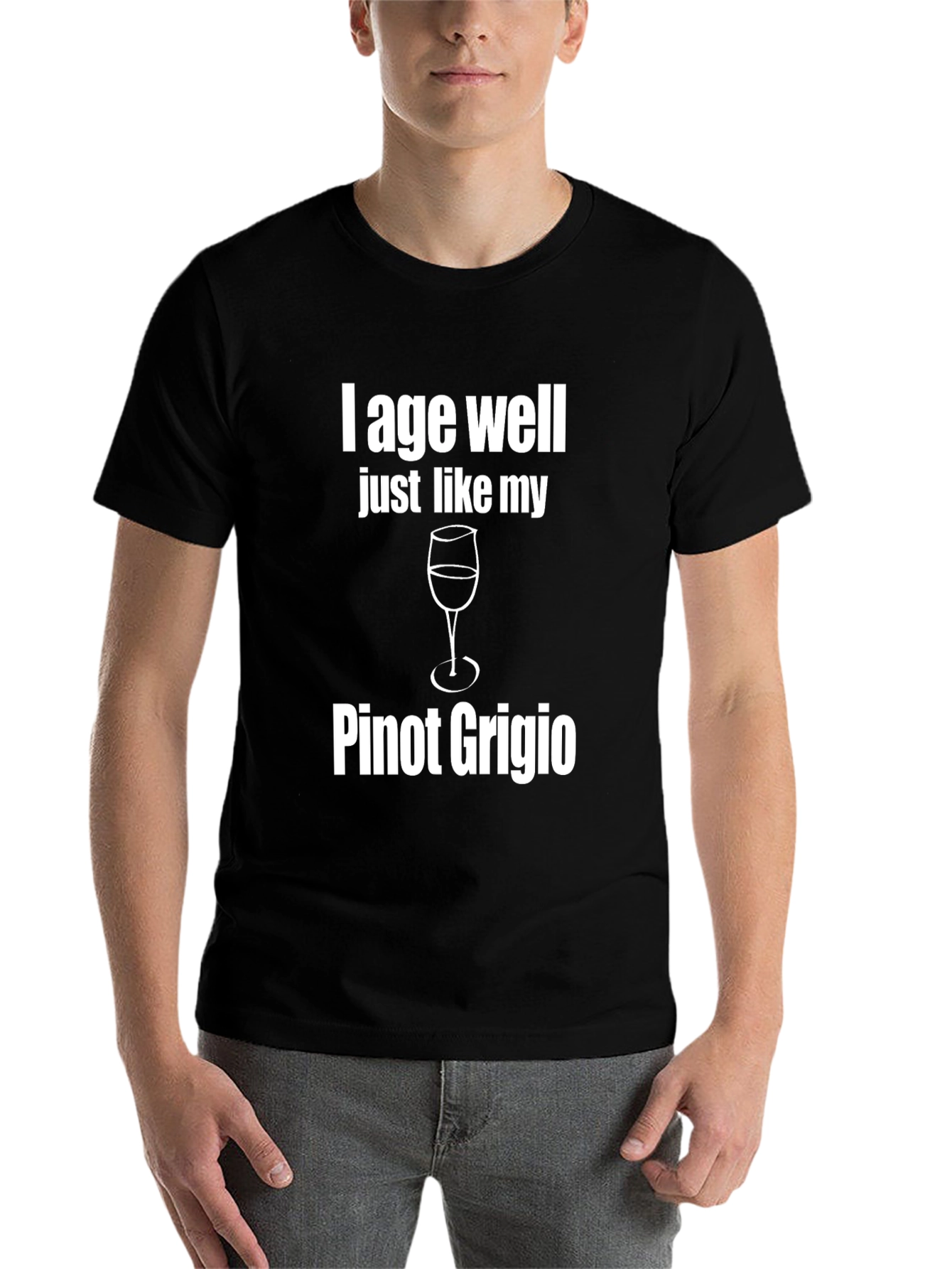 Black I Age Well Pinot Grigio Graphic T-Shirt view 7
