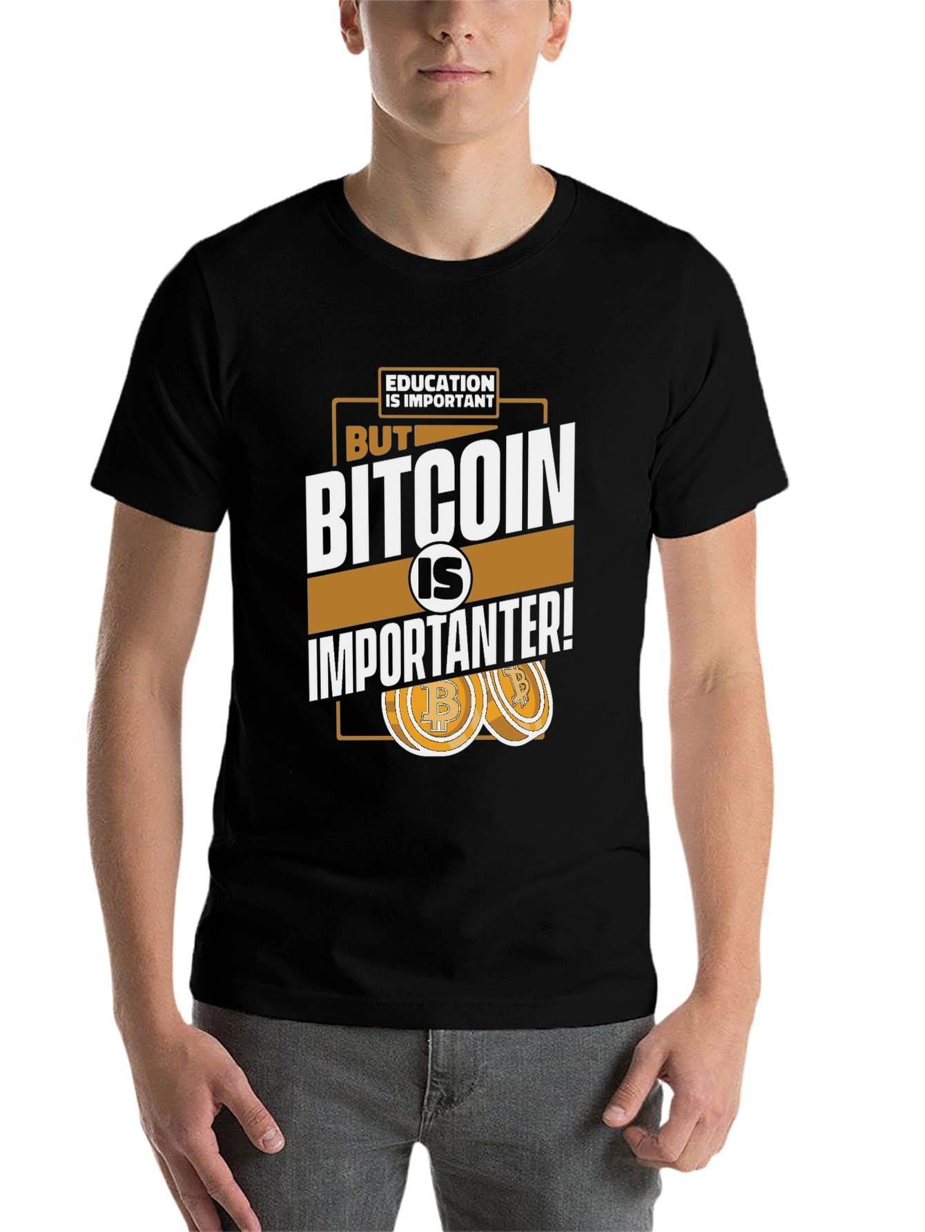 Black Bitcoin is Importanter Graphic T-Shirt view 7