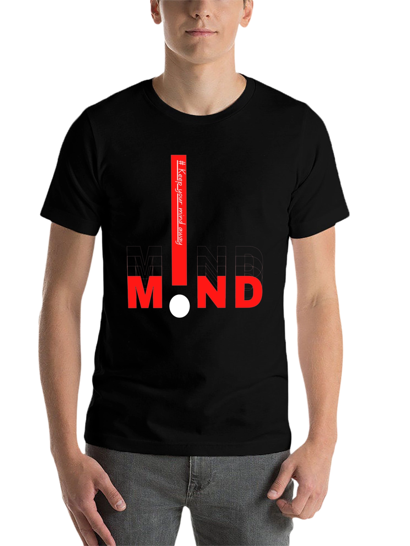 Black Keep Your Mind Away Graphic Tee view 7