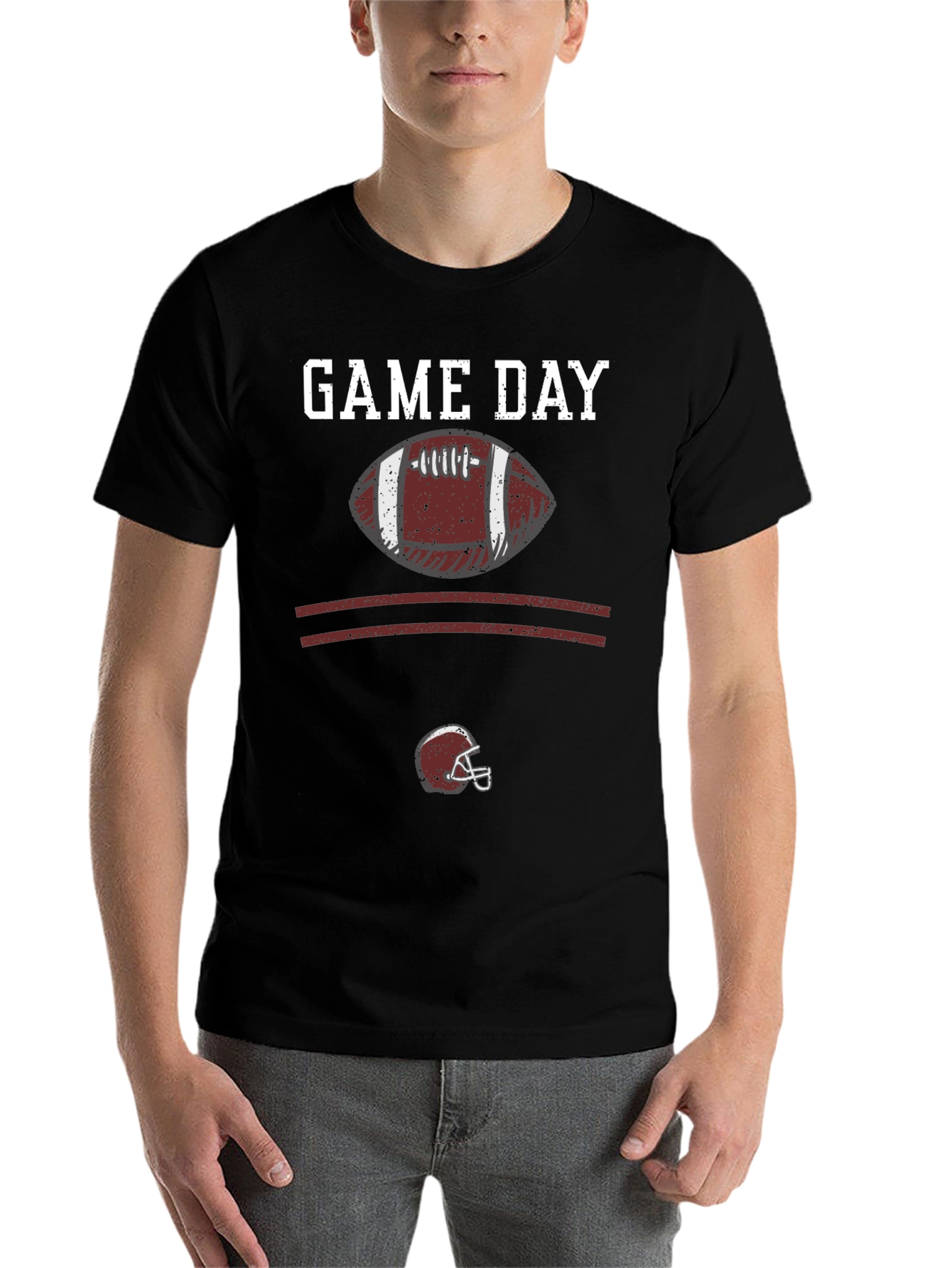 Black Game Day Football Graphic T-Shirt view 7