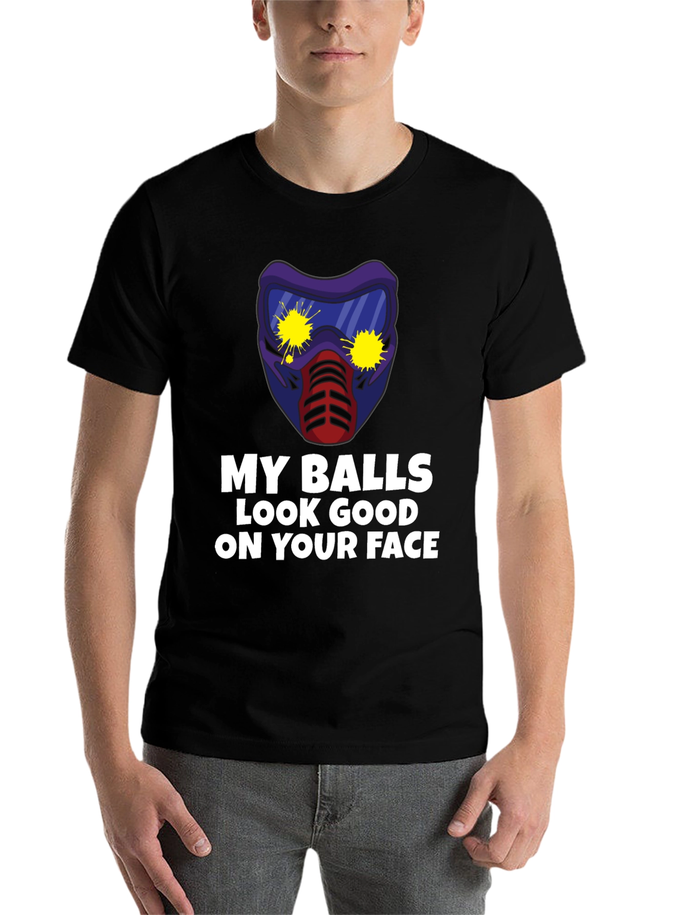 Black My Balls Look Good on Your Face T-Shirt view 7