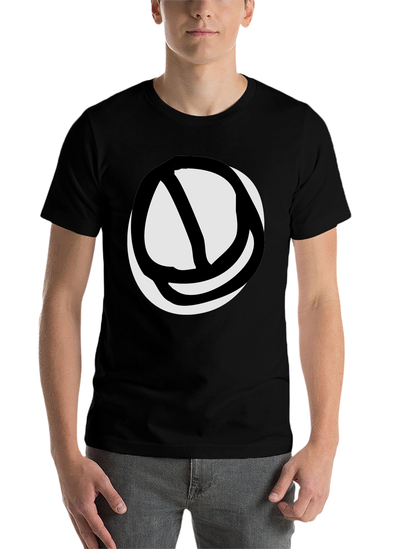 Black Abstract Circle Graphic Tee - Black view 7