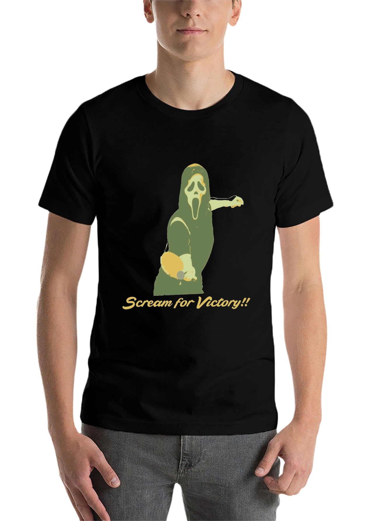 Black Scream for Victory Ping Pong T-Shirt - Black view 7
