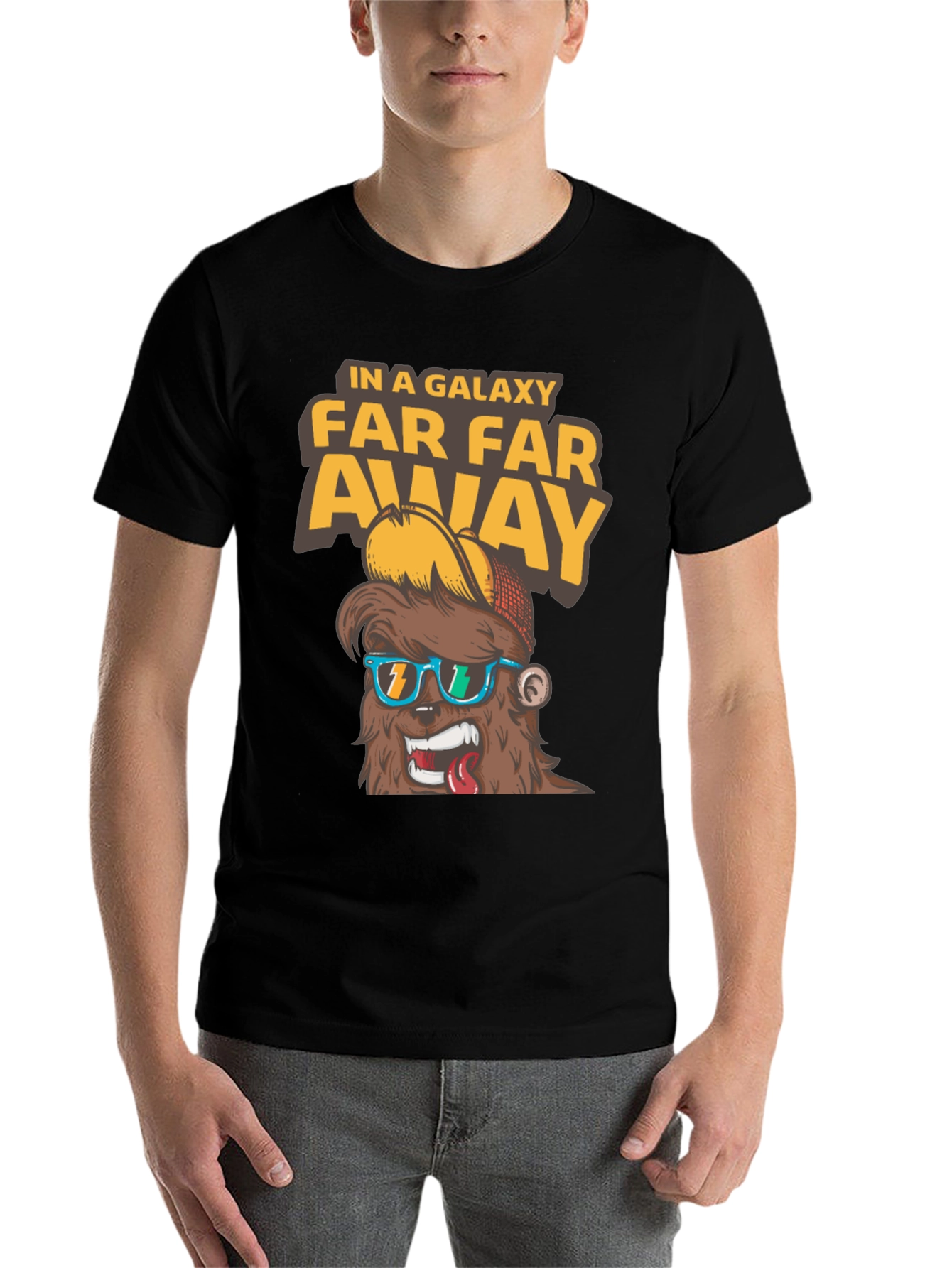 Black Far Far Away Graphic T-Shirt - Men's Black Tee view 7