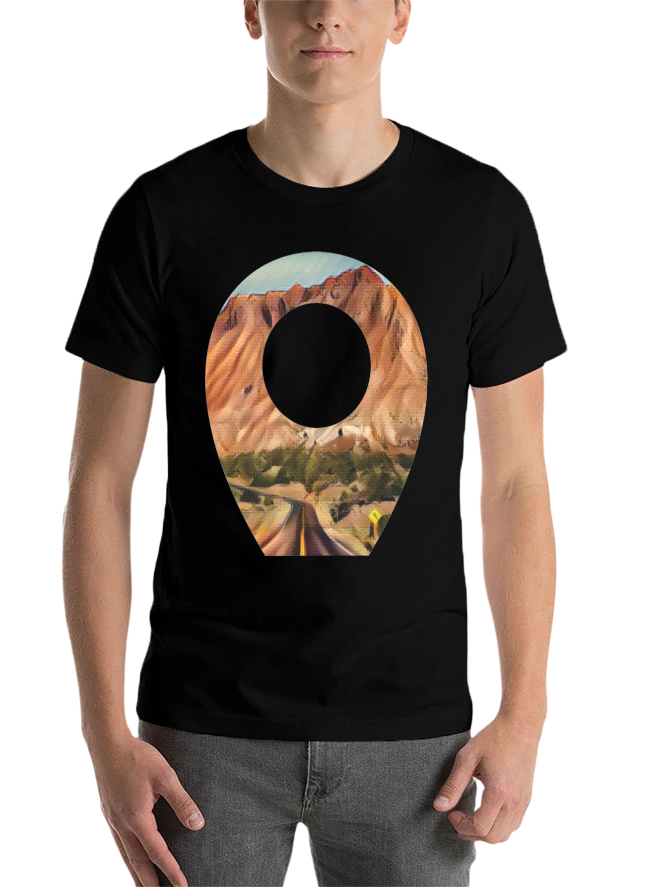 Scenic Route T-Shirt - Black Cotton Blend - 7
