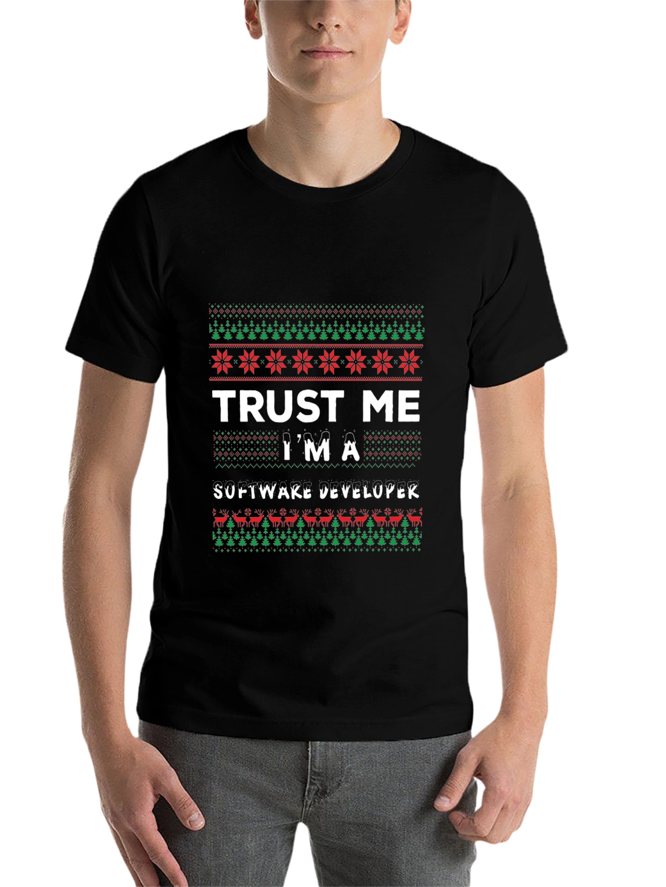 Trust Me I'm A Software Developer Ugly Christmas Sweater T-Shirt - 7
