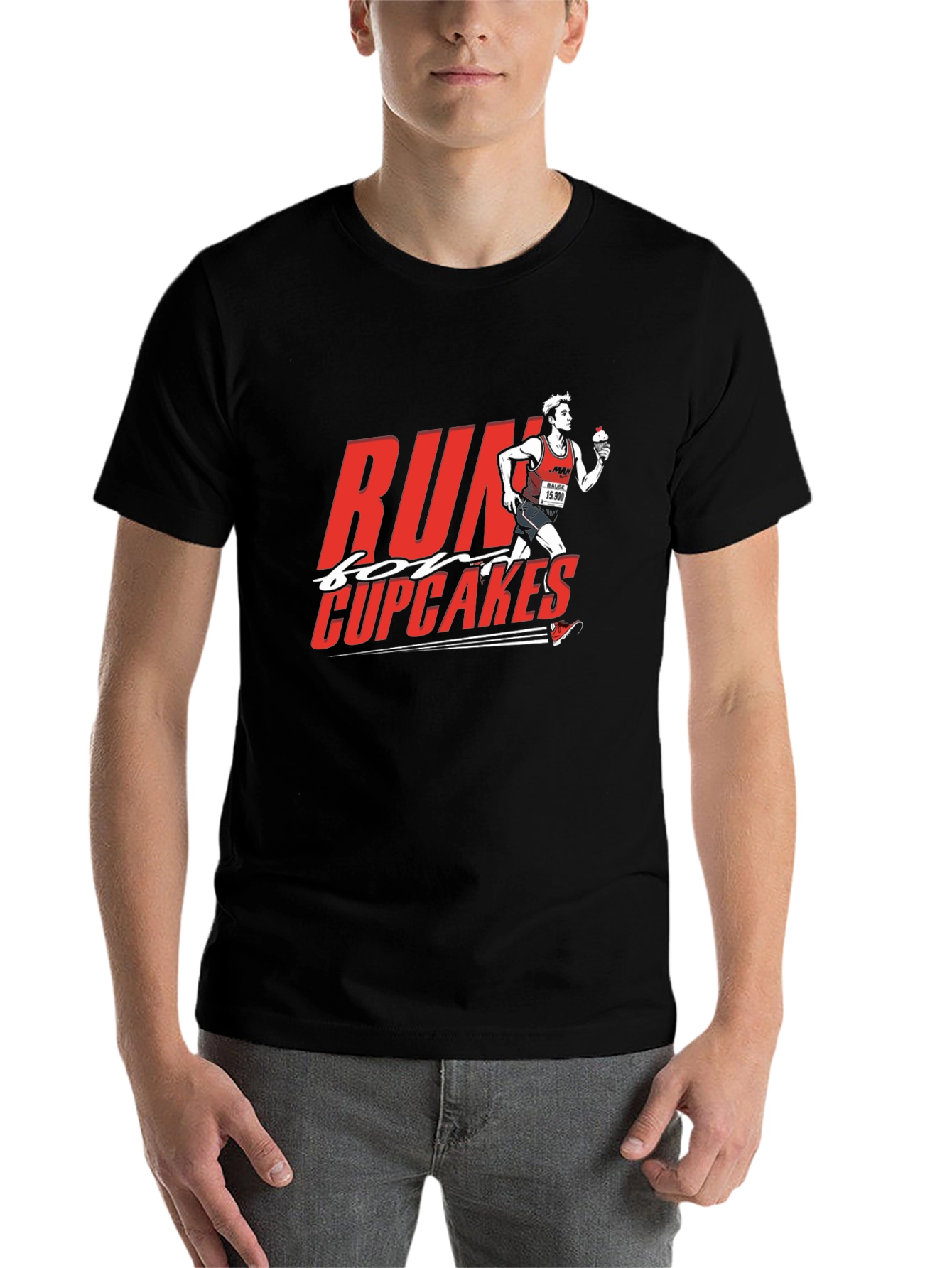 Black Run for Cupcakes Graphic Tee - Black Cotton view 7