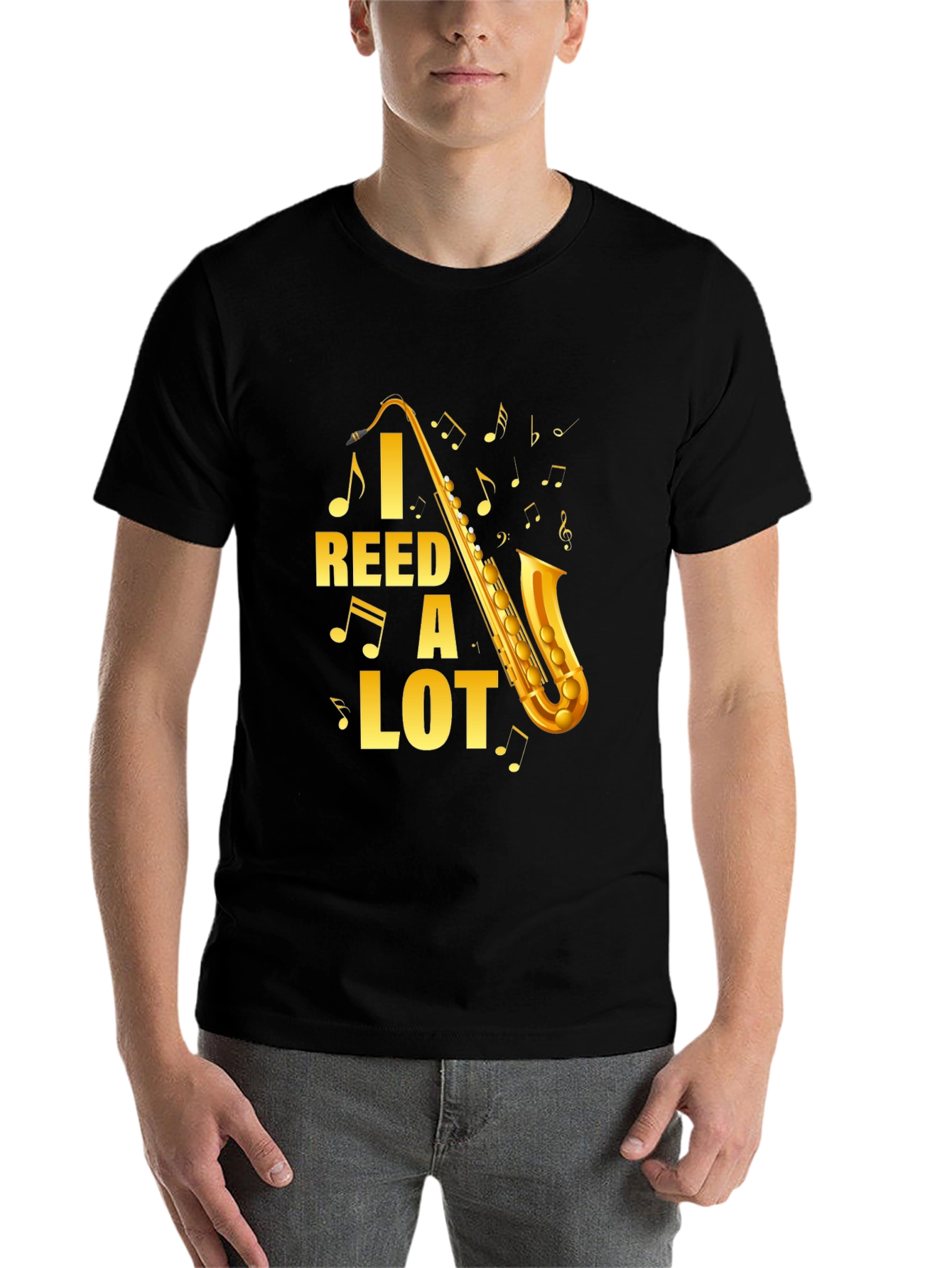 Black I Reed A Lot Saxophone Graphic T-Shirt view 7
